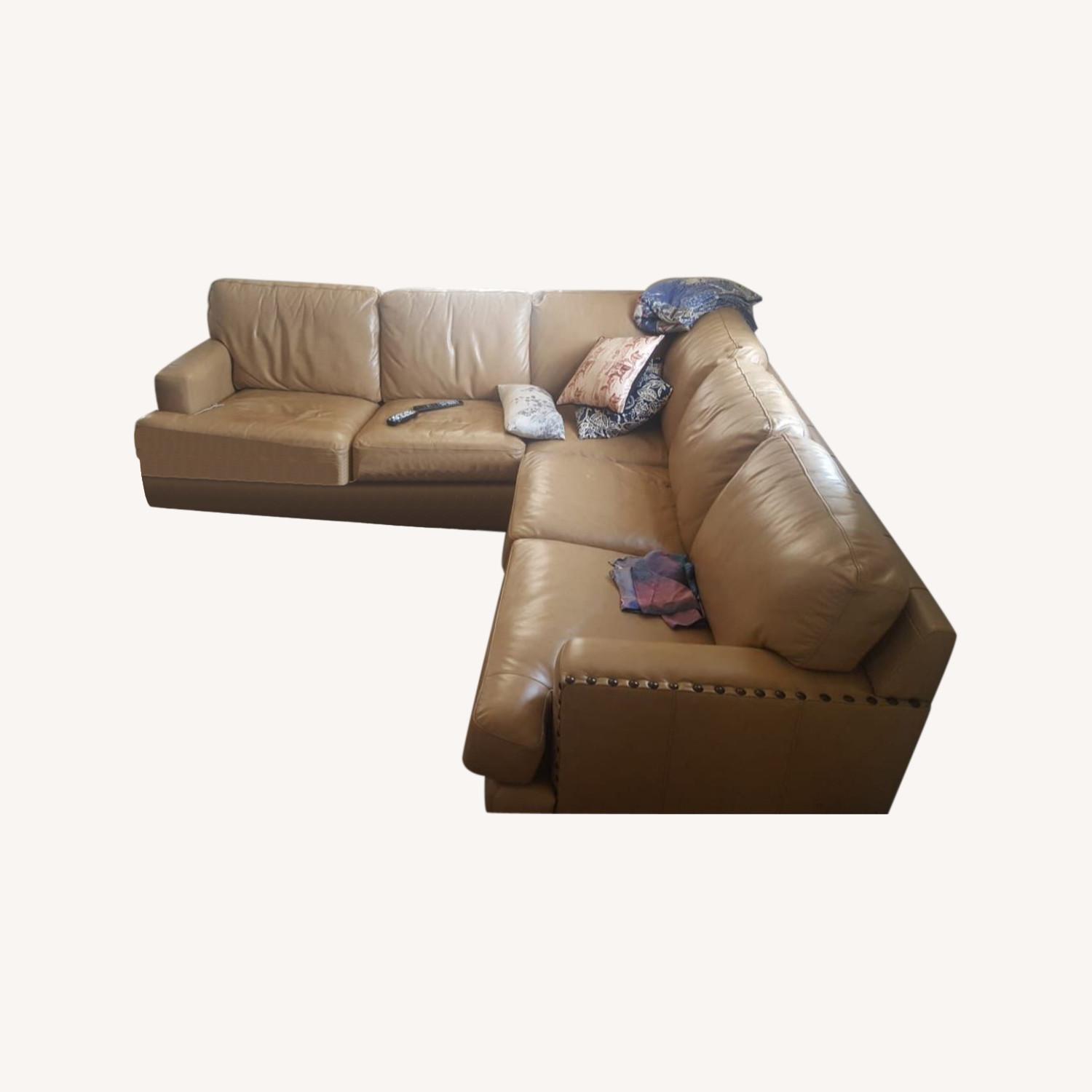 Butterscotch 100% Genuine Italian leather Sofa - image-0