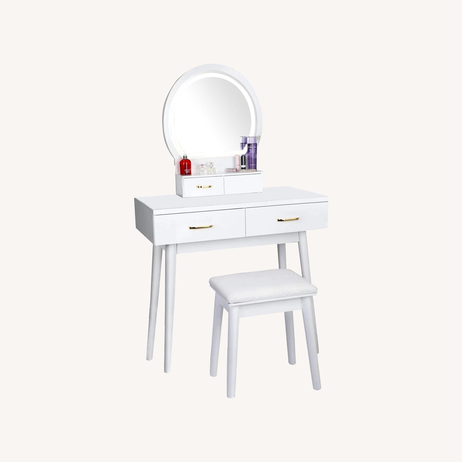 Wayfair Vanity and Stool Set AptDeco