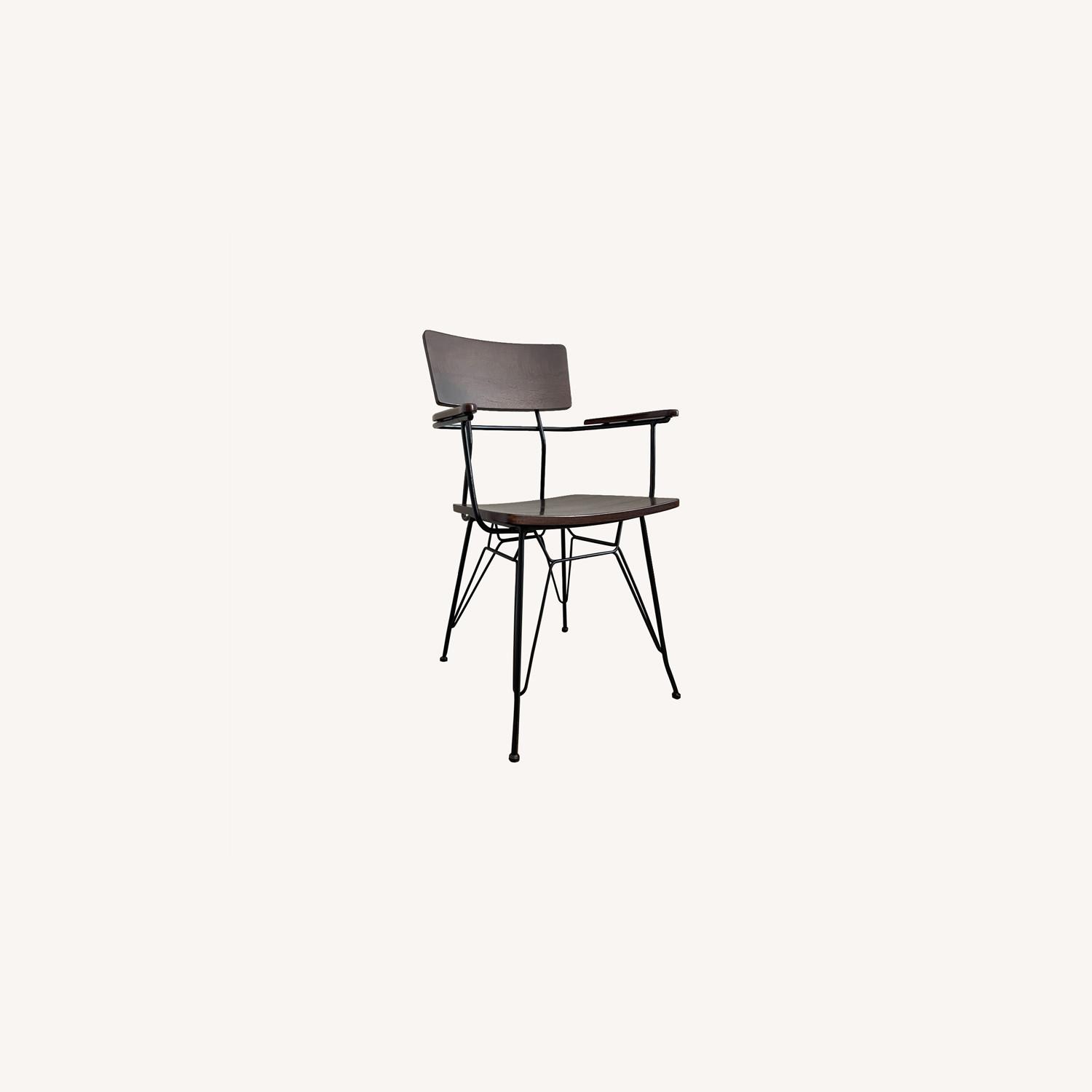 Crate and Barrel Walnut and Metal Chair AptDeco