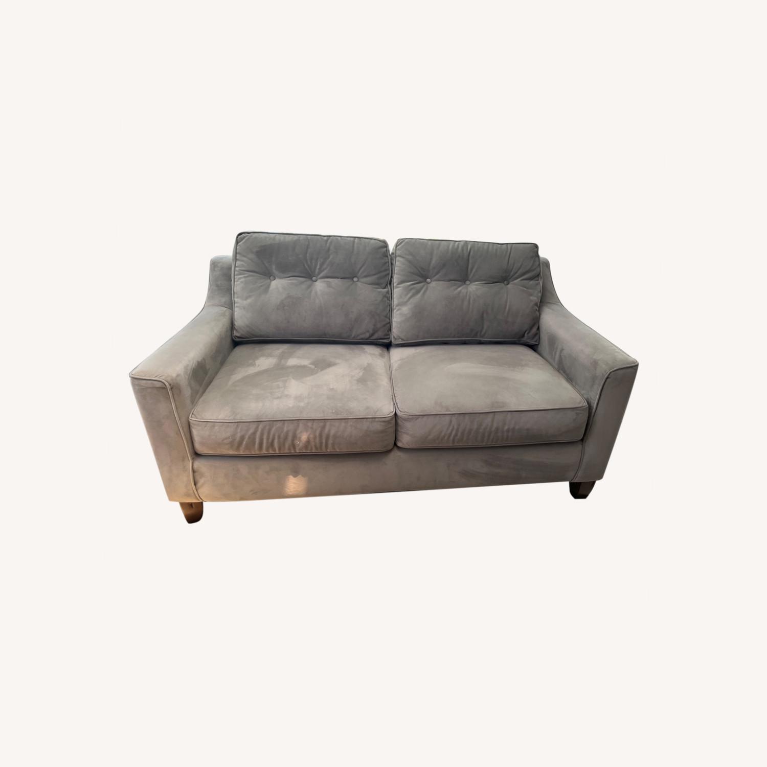 American Furniture Classics Gray Velvet Loveseat - image-0