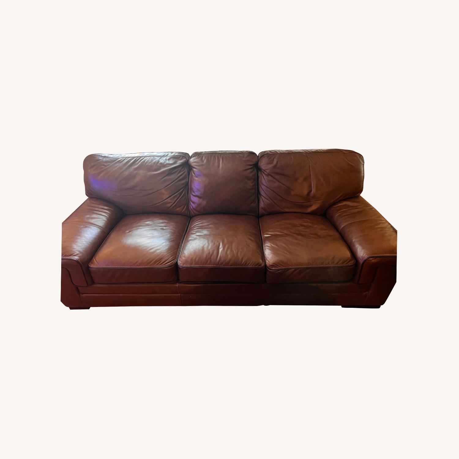 Raymour & Flanigan Colton Leather Sofa AptDeco