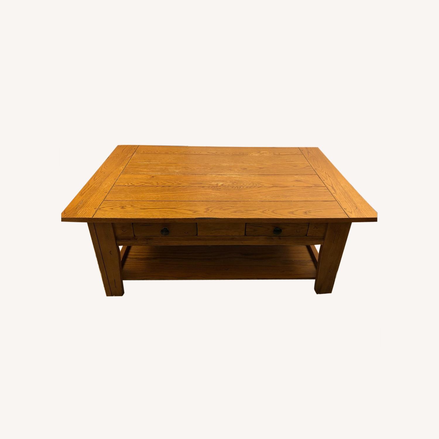 Raymour & Flanigan Wooden Coffee Table AptDeco