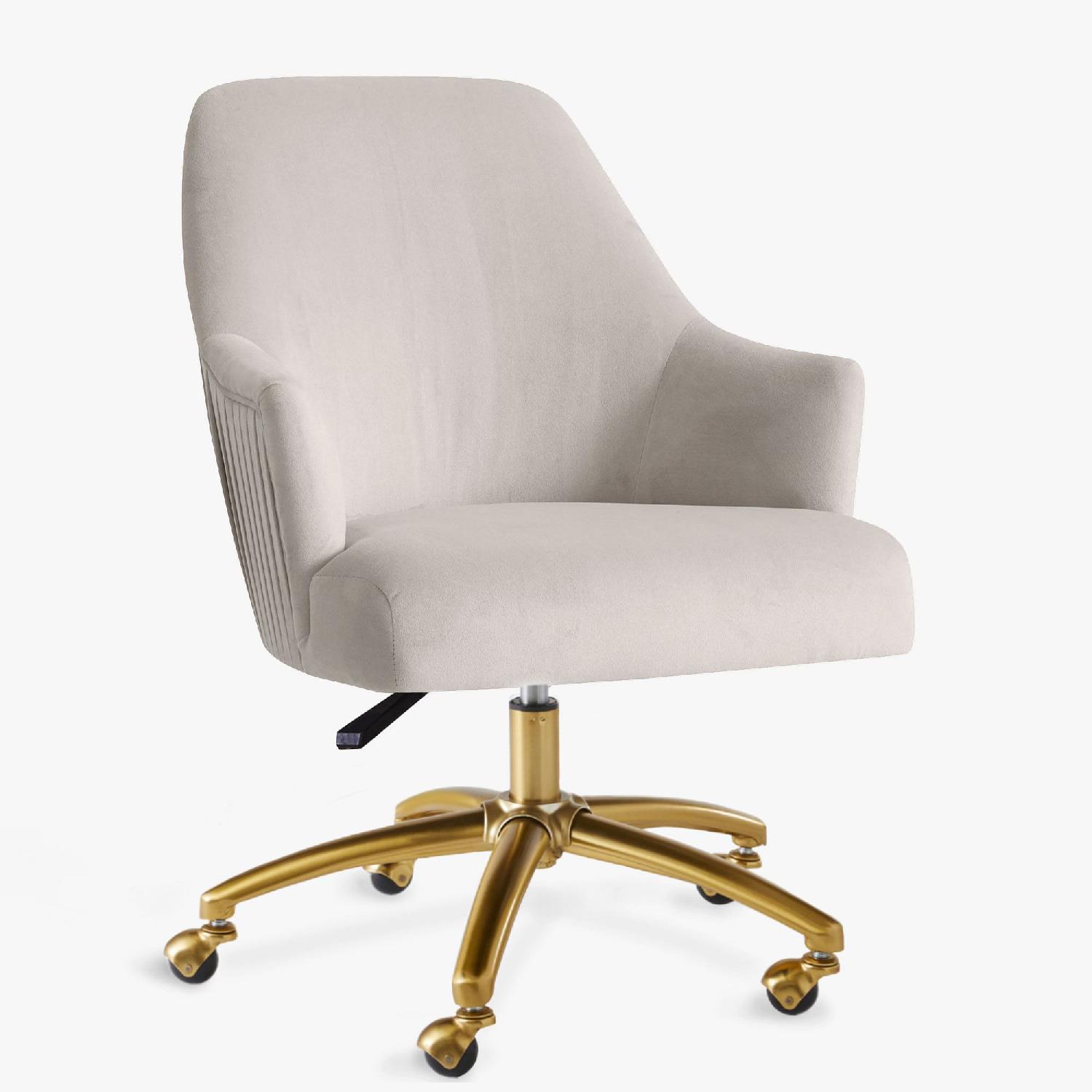Pottery Barn Dove Grey Office Chair - image-4