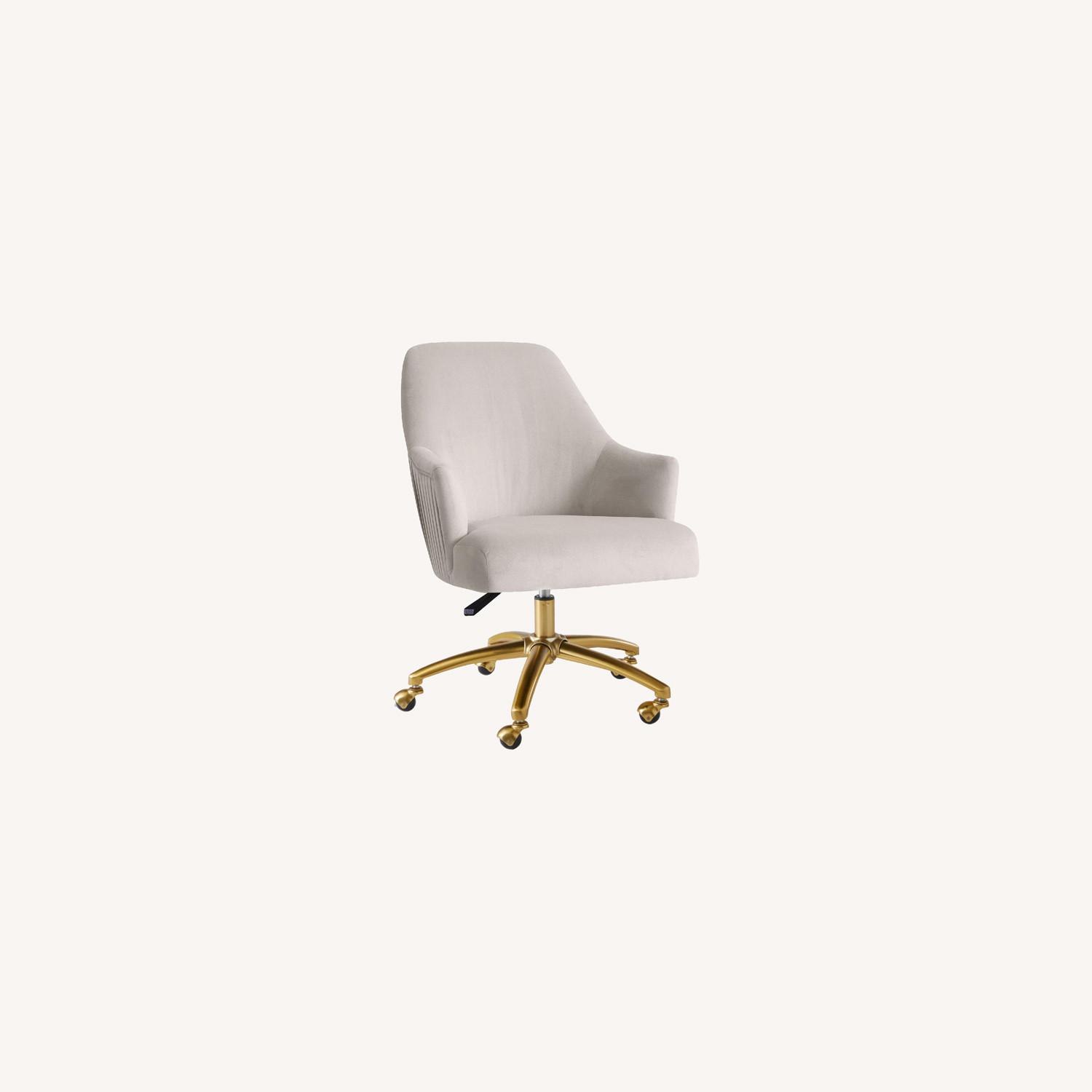 Pottery Barn Dove Grey Office Chair - image-0