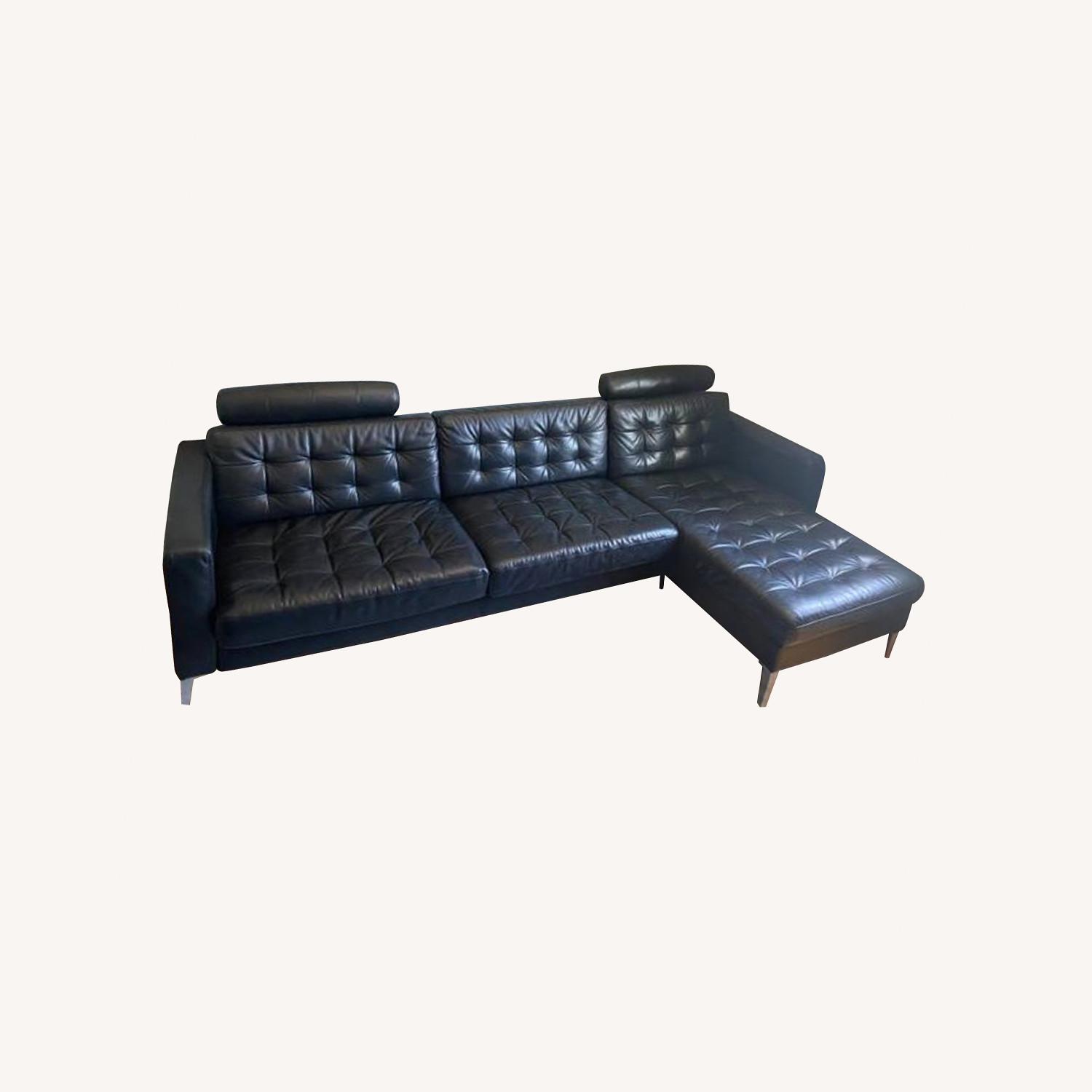 IKEA Leather Morabo Sofa Couch Chaise Lounge AptDeco