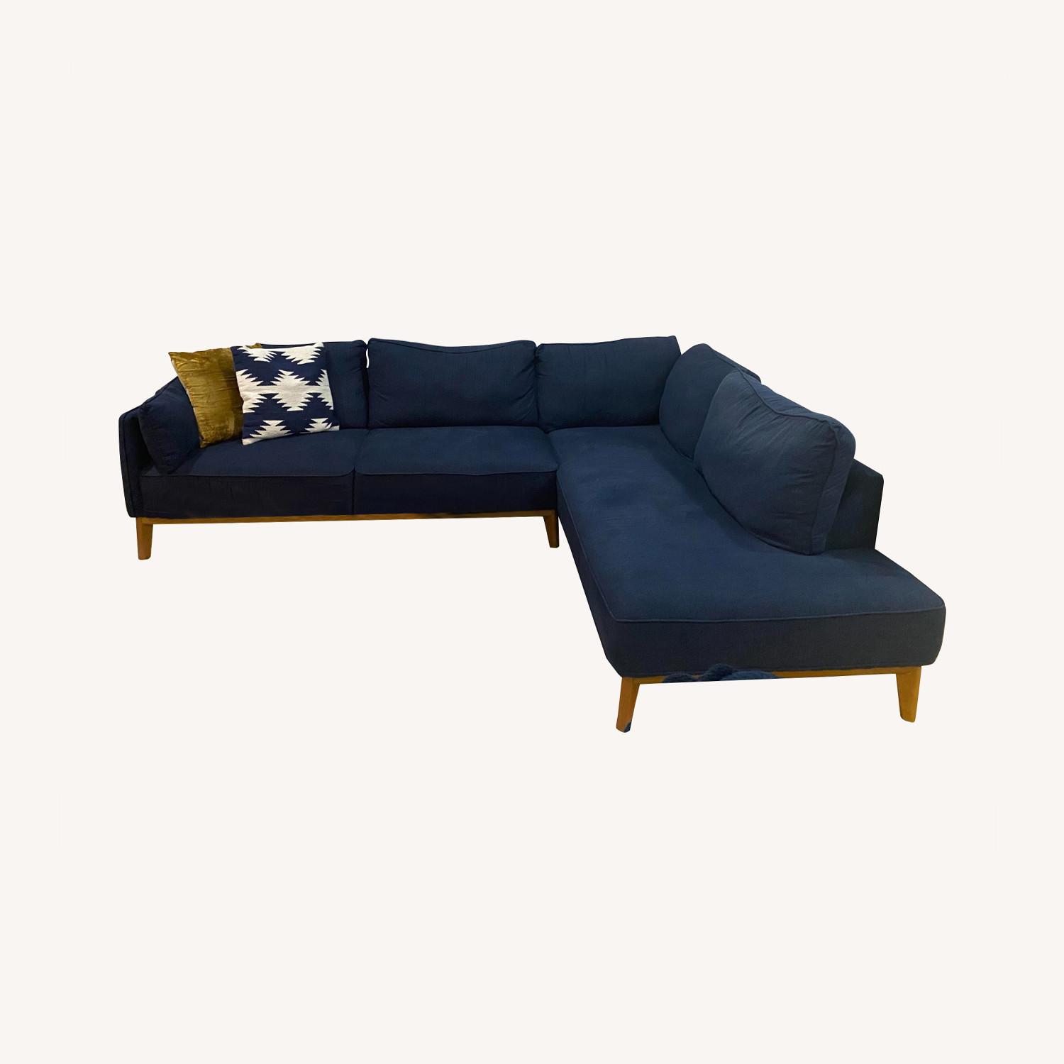 Macy's Navy Blue Sectional AptDeco