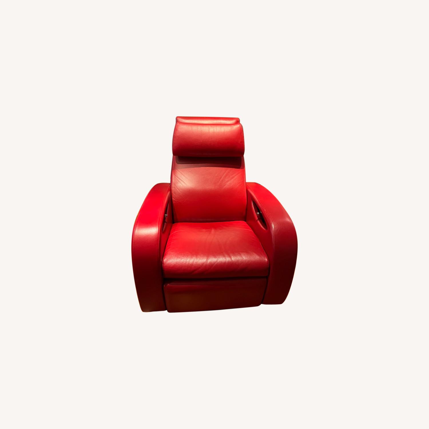 Natuzzi 4 Red Leather Rocker Recliners AptDeco