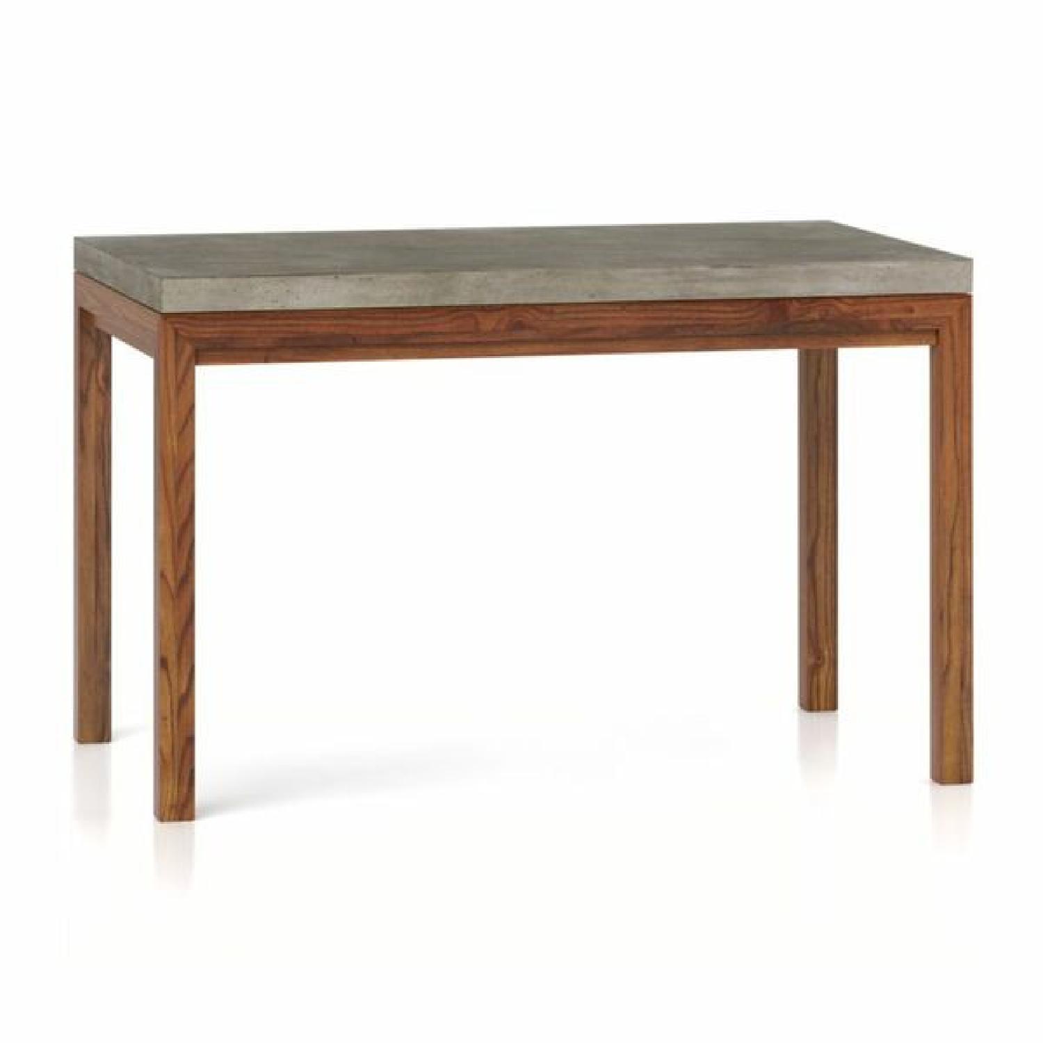 Crate and Barrel Concrete Top Table with Elm Base AptDeco