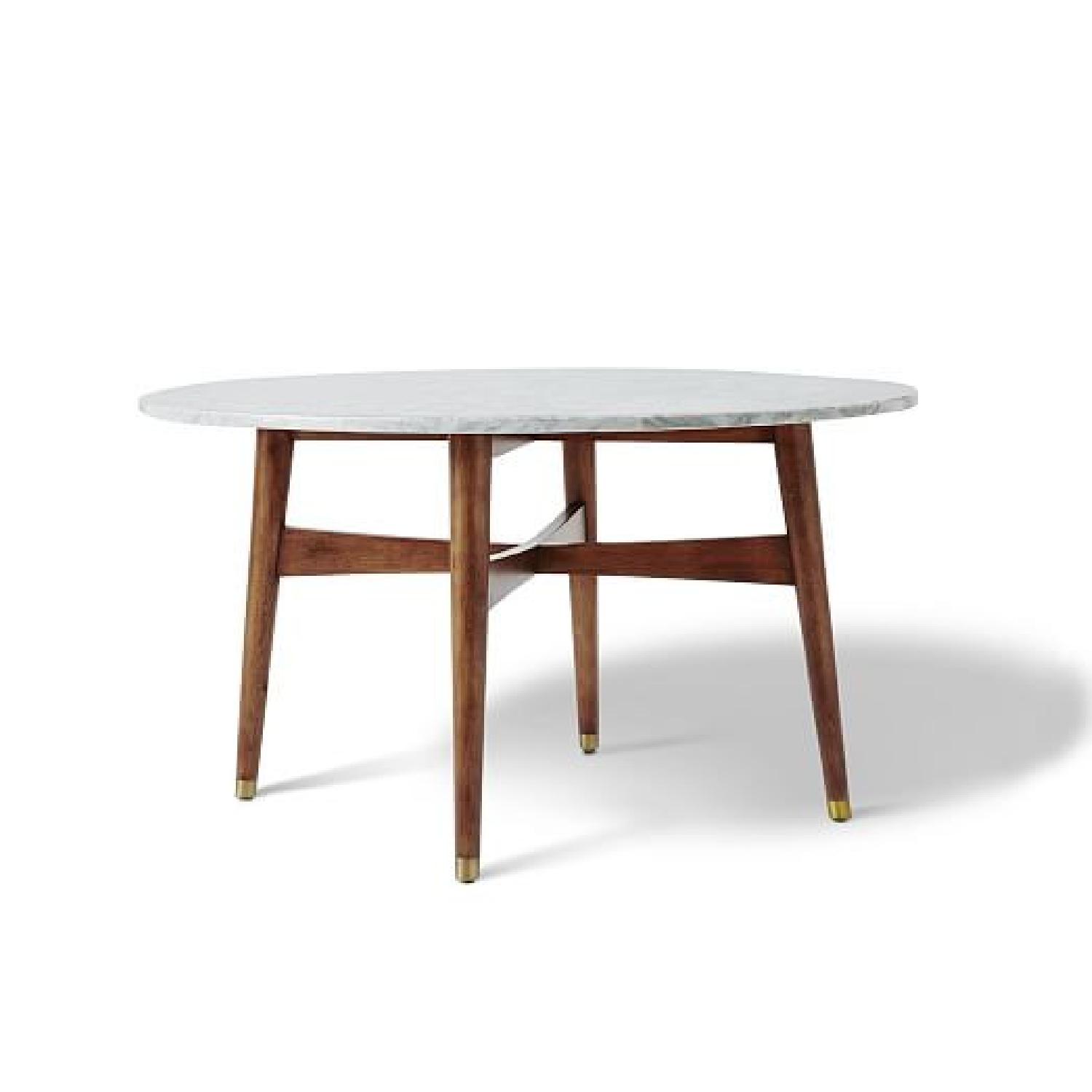 West Elm Round Marble Dining Table AptDeco