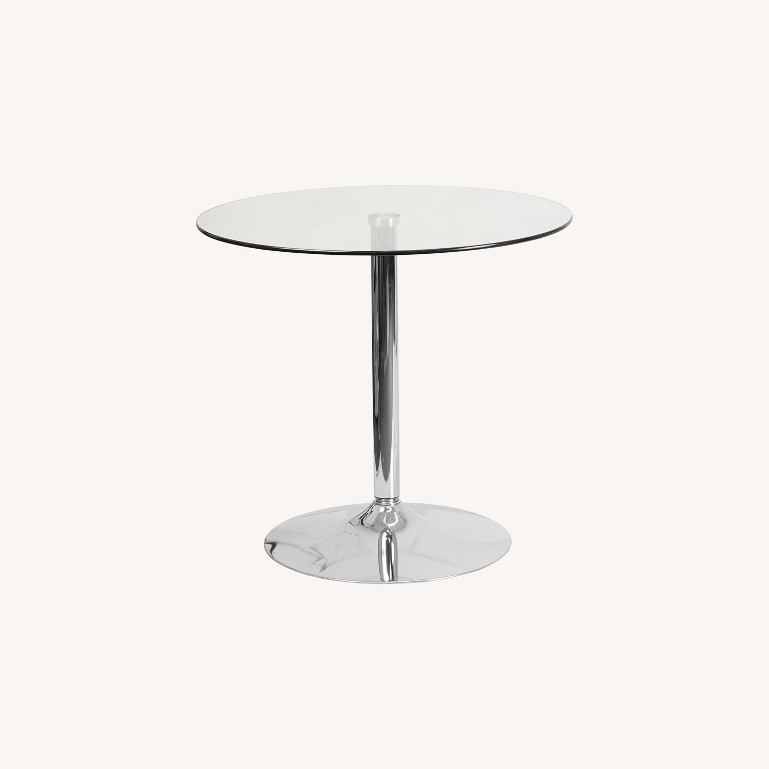 Flash Furniture Round Glass Table with Chrome Base AptDeco