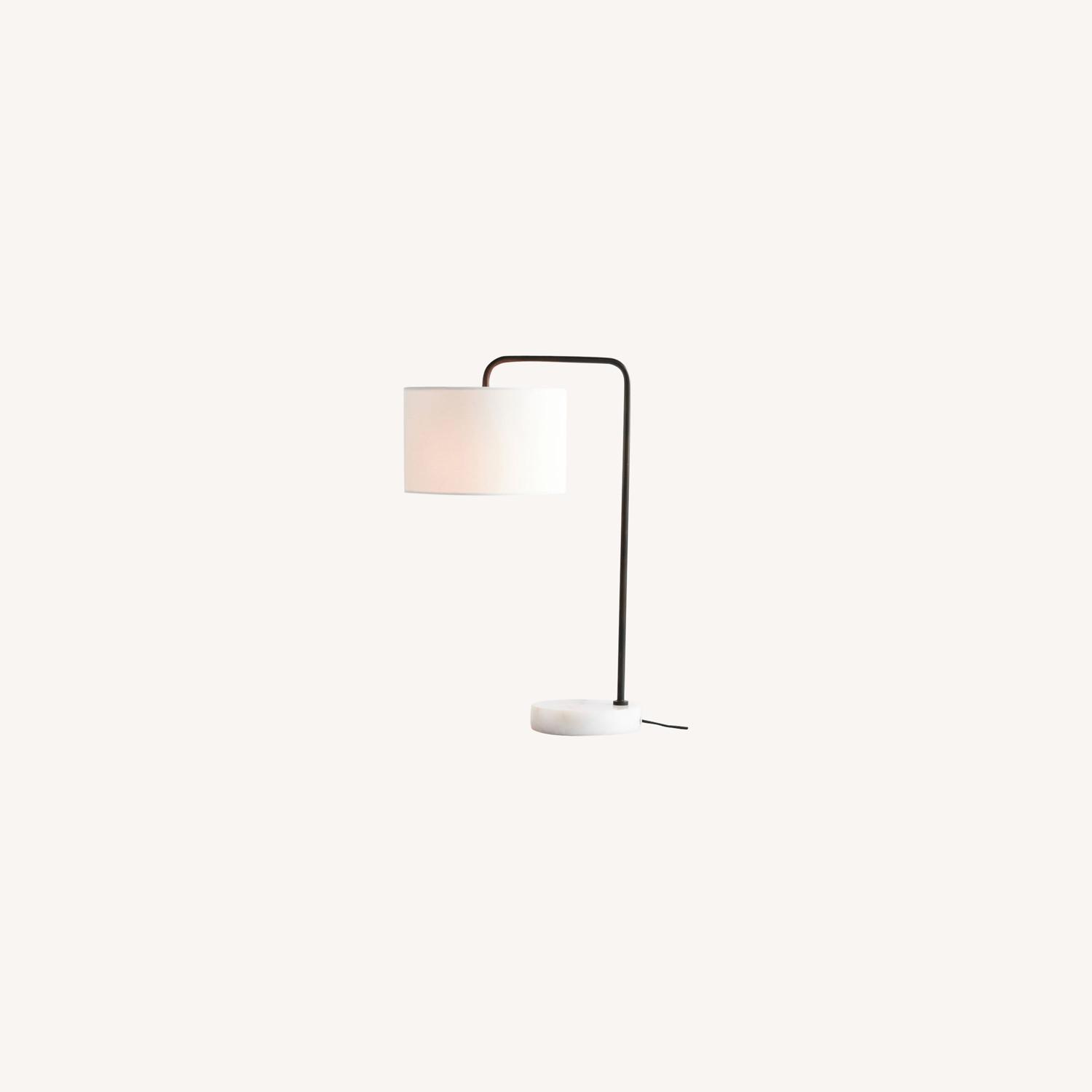 Pottery Barn Windham Alabaster USB Task Table Lamp - image-0