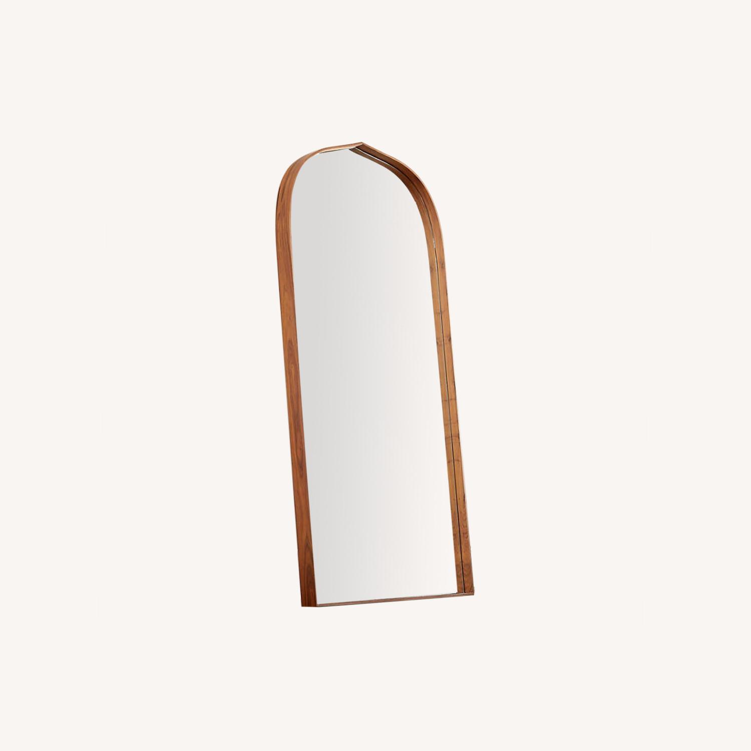 Crate & Barrrel Penarth Walnut Floor Mirror - image-0