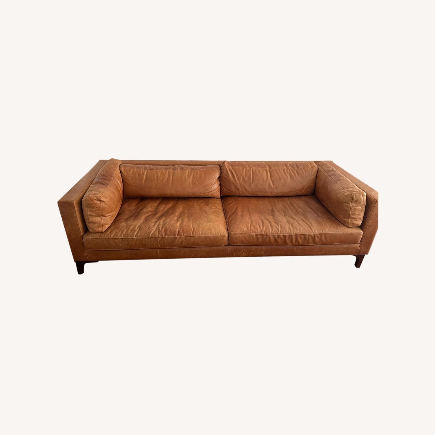 Poly and Bark Cognac Tan Argan Leather Sofa - image-0