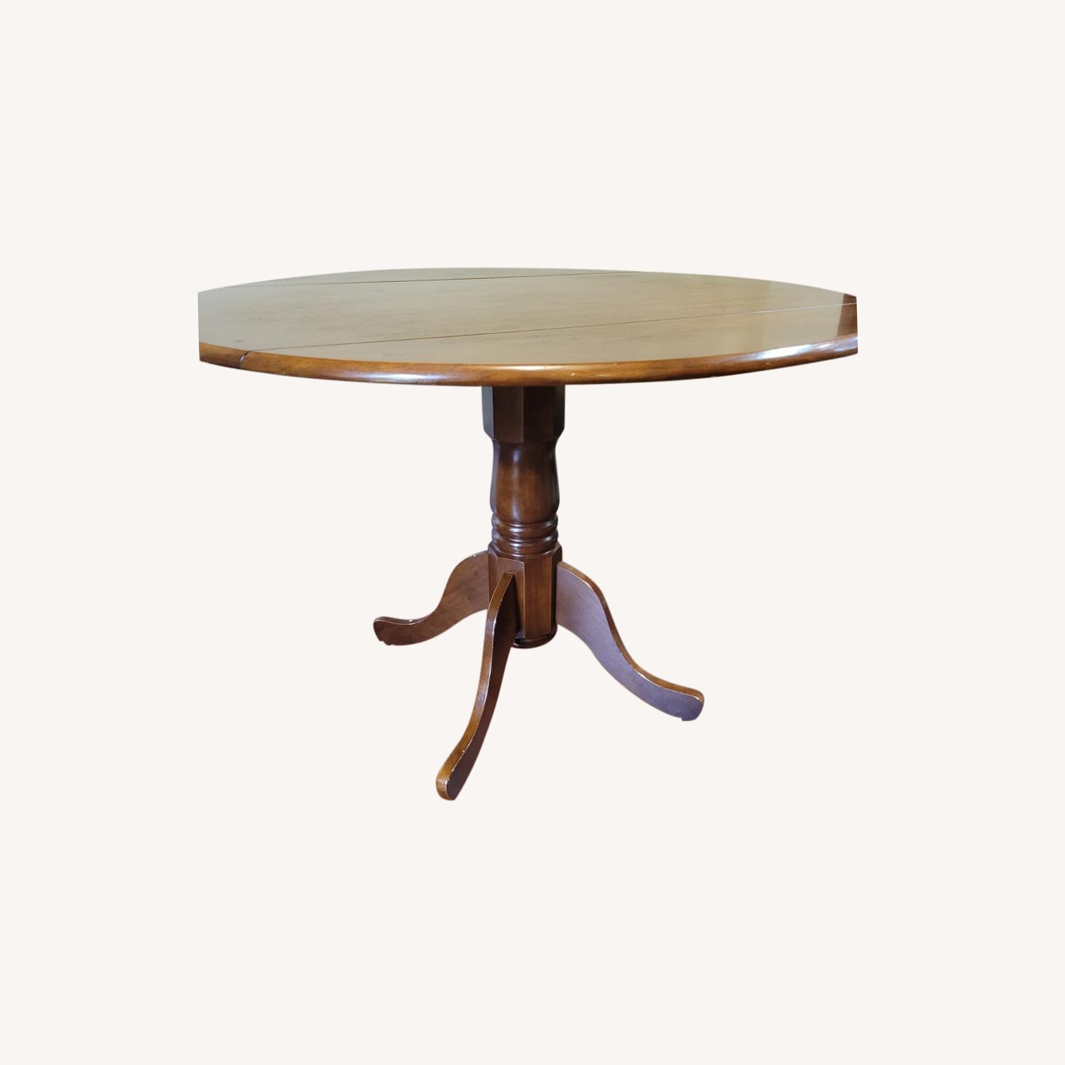 Round Kitchen Table w Side Flaps AptDeco