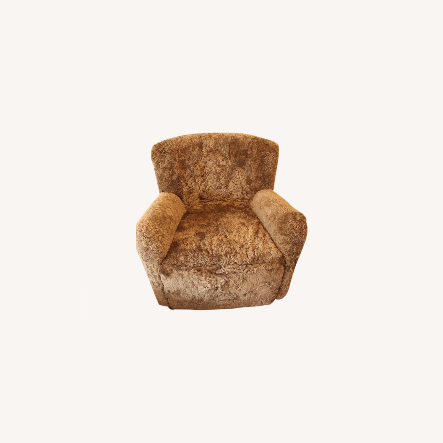 the Perry Chair Maiden Home Brown Wool Fabric AptDeco