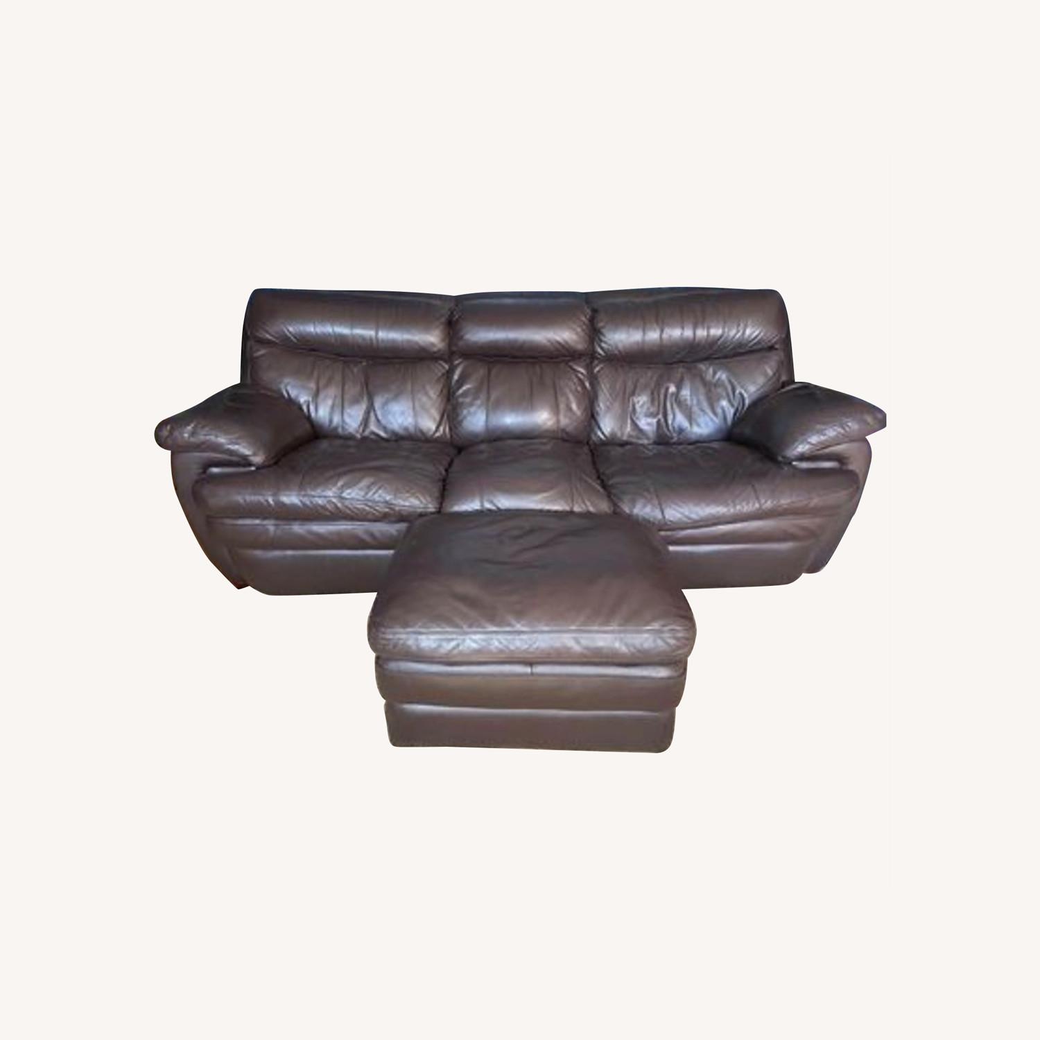 Brown Leather Couch AptDeco