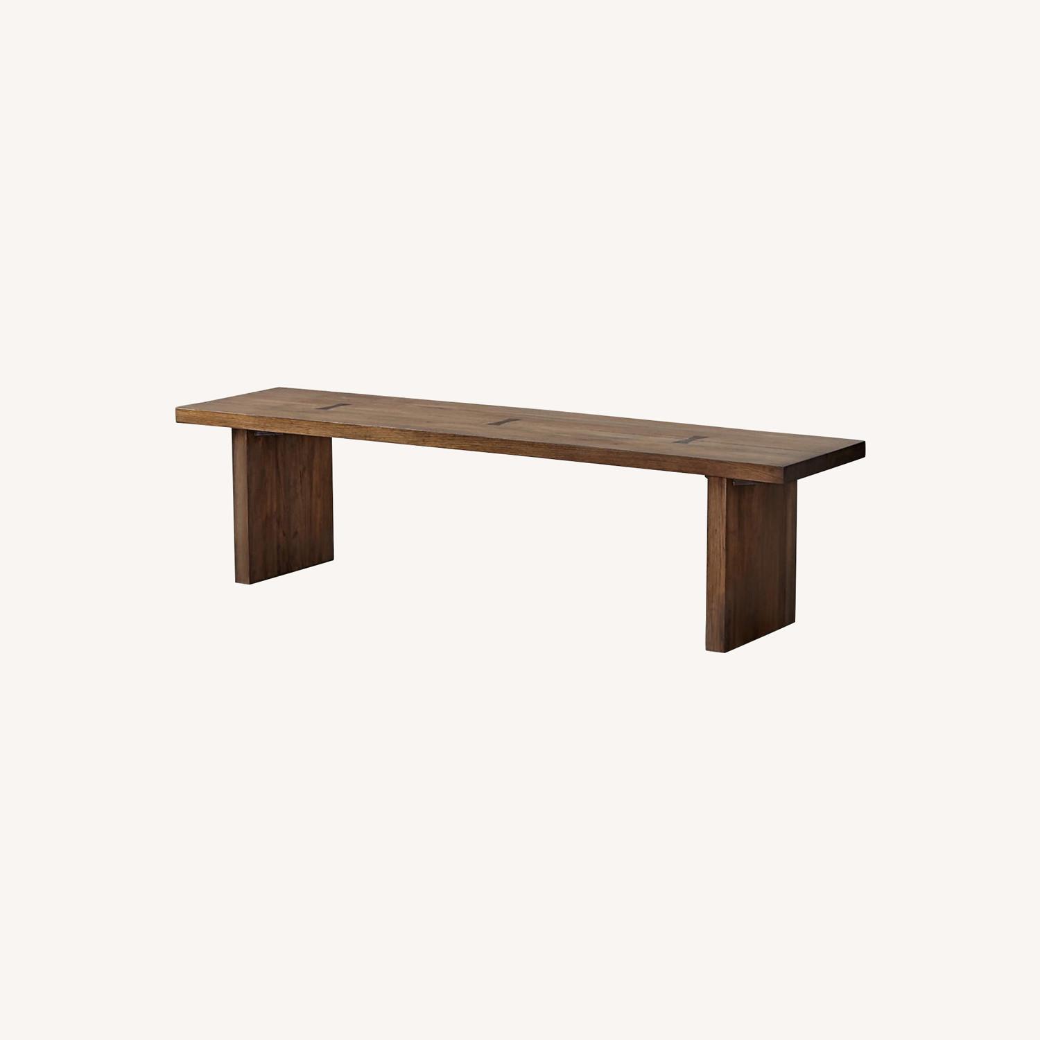 Crate & Barrel Monarch Shiitake 65" Solid Walnut Bench - image-0
