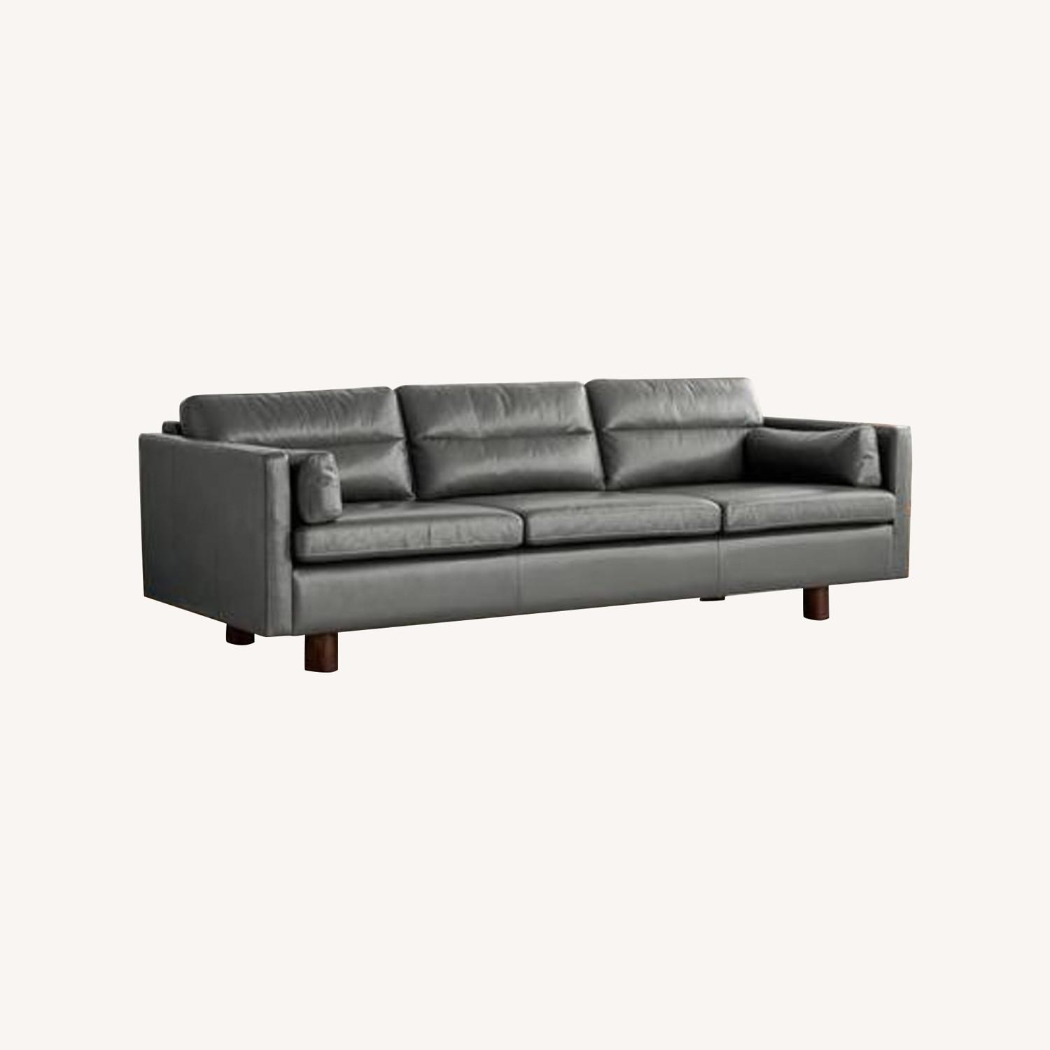 West Elm Leather Sofa AptDeco