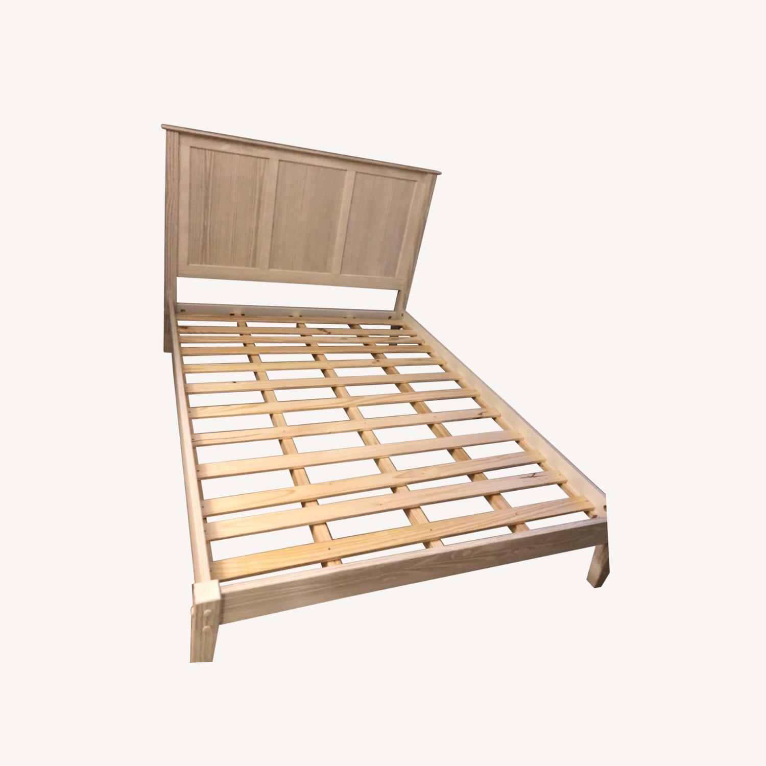 Queen Sized Weathered White Wooden Bed Frame AptDeco