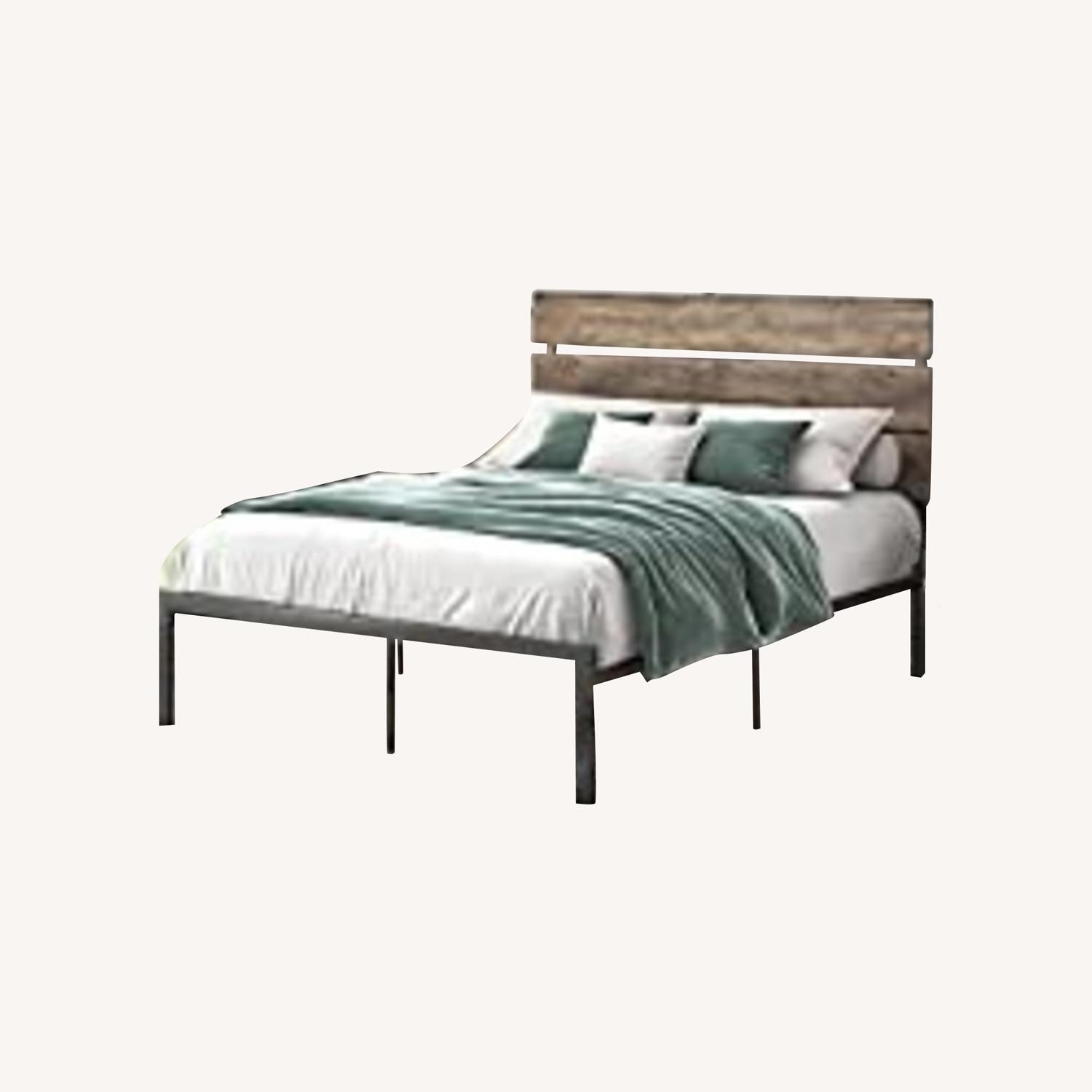 Allewie Queen Size Bed Frame with Wood headboard AptDeco