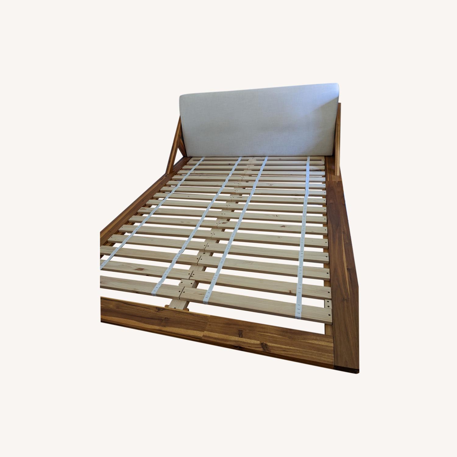 CB2 Drommen Acacia Wood Queen Bed AptDeco