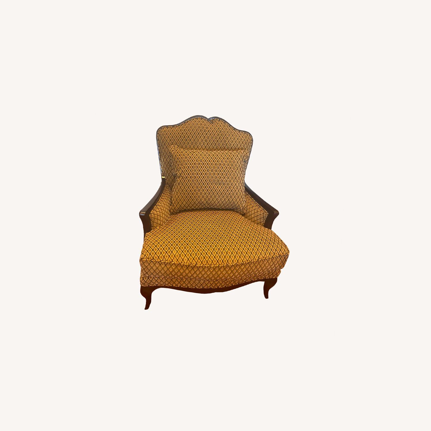 Upholstered Wood Chairs Chenille Fabric AptDeco