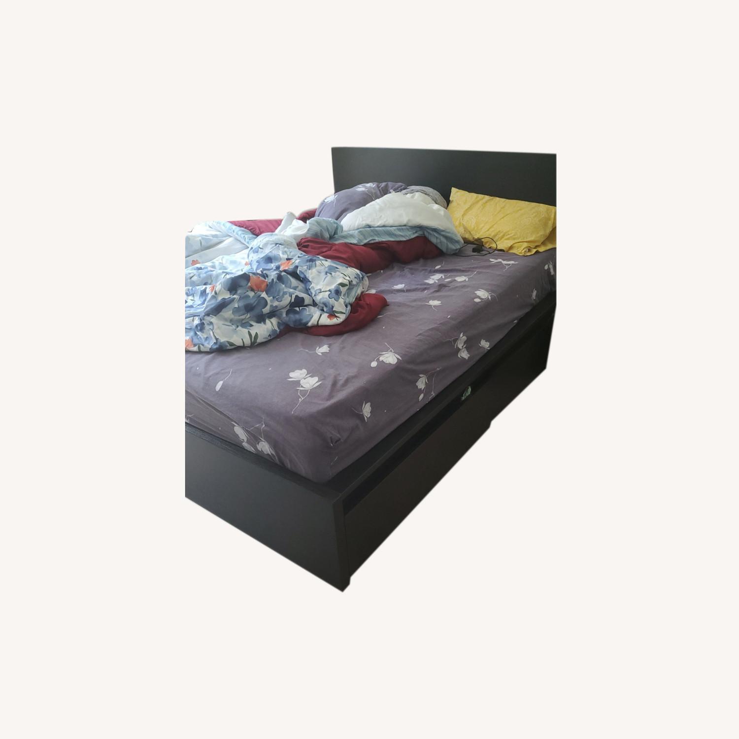 IKEA Queen Size Bed with 4 Storage Drawers AptDeco