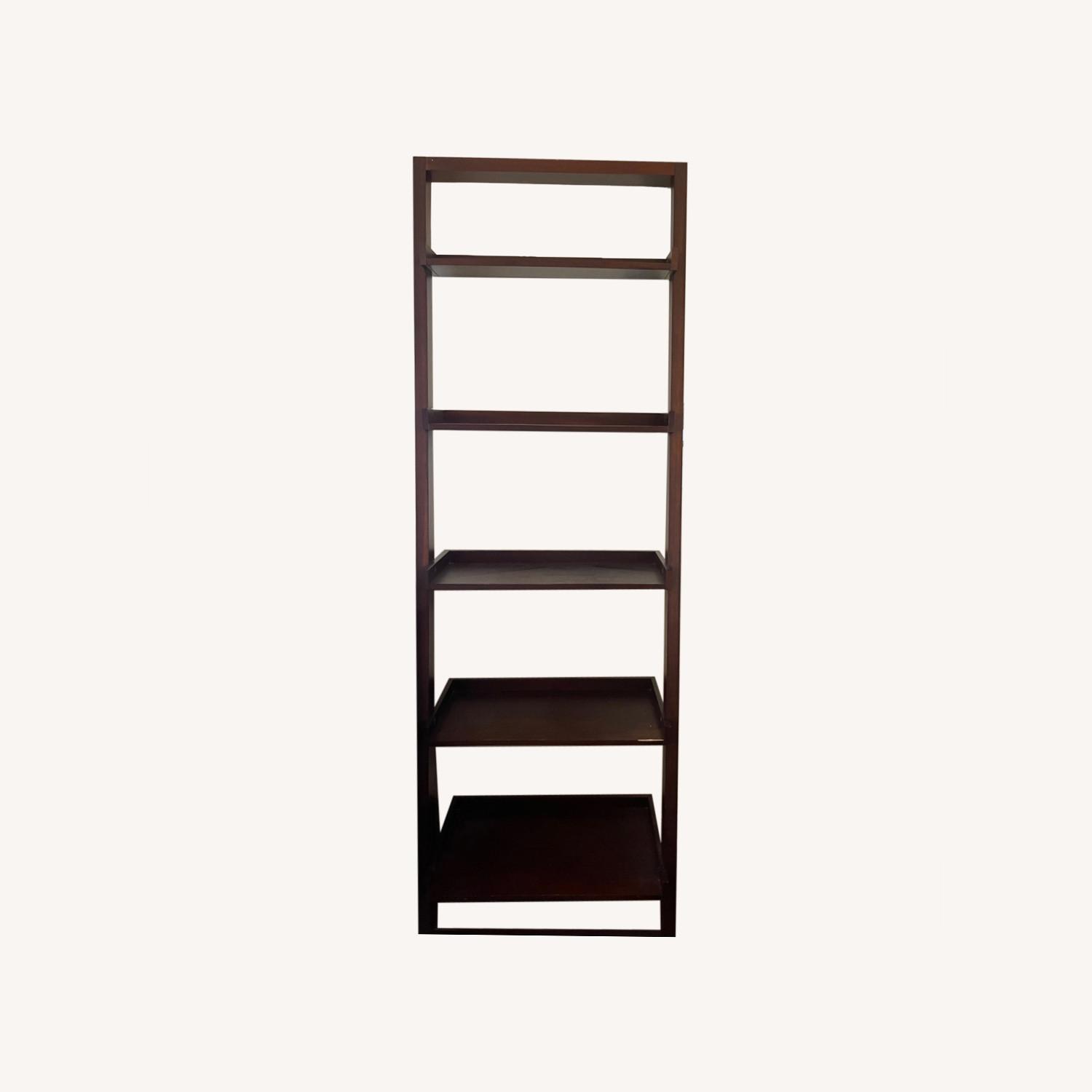 Crate and Barrel Leaning Bookshelf - image-0