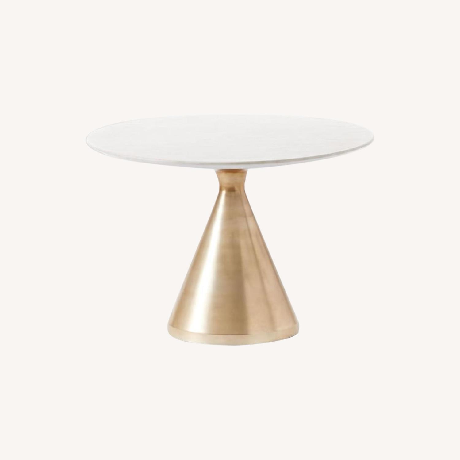 West Elm Marble Round Dining Table - image-0