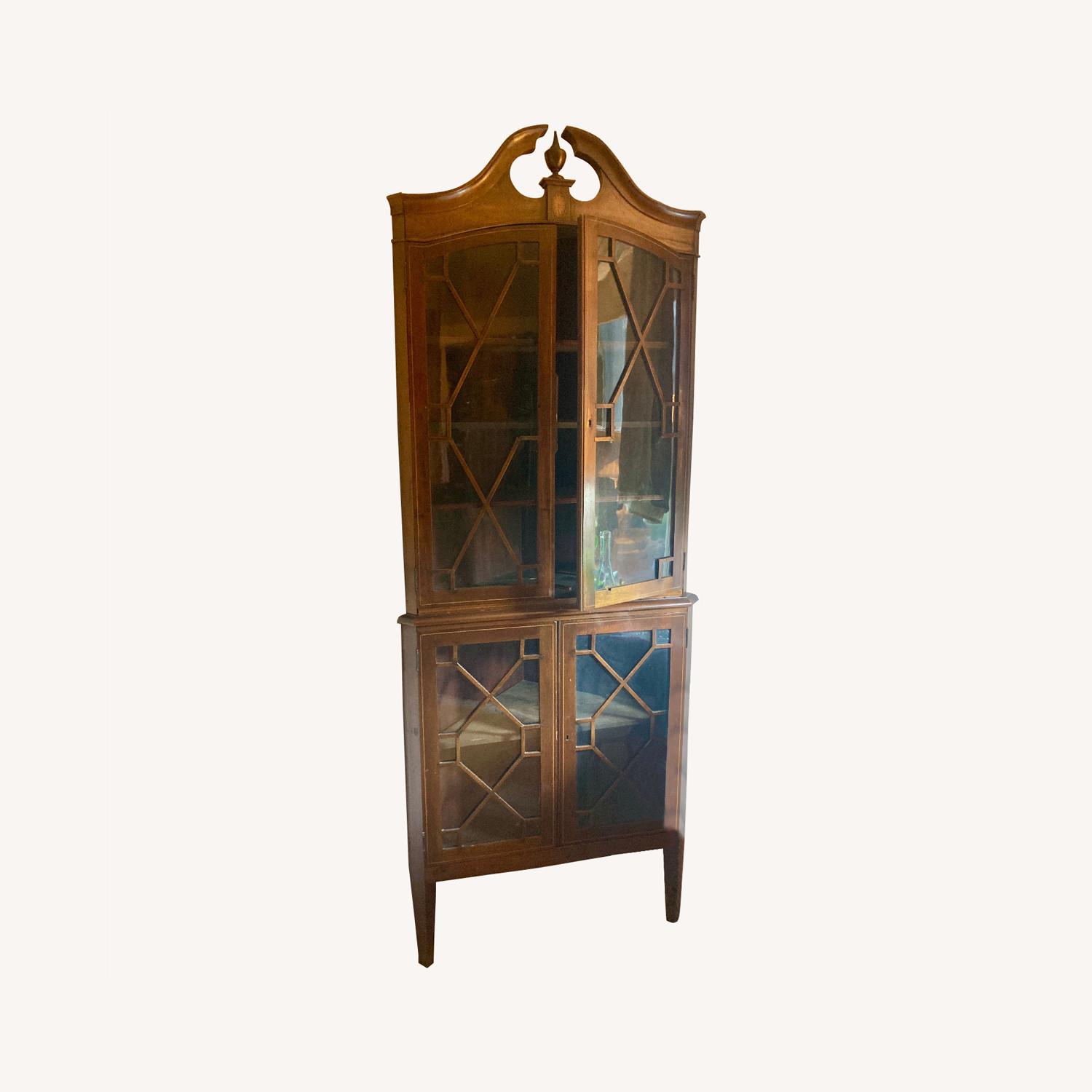 Solid Wood Stacking Corner Cabinet with 6 Shelves - image-0