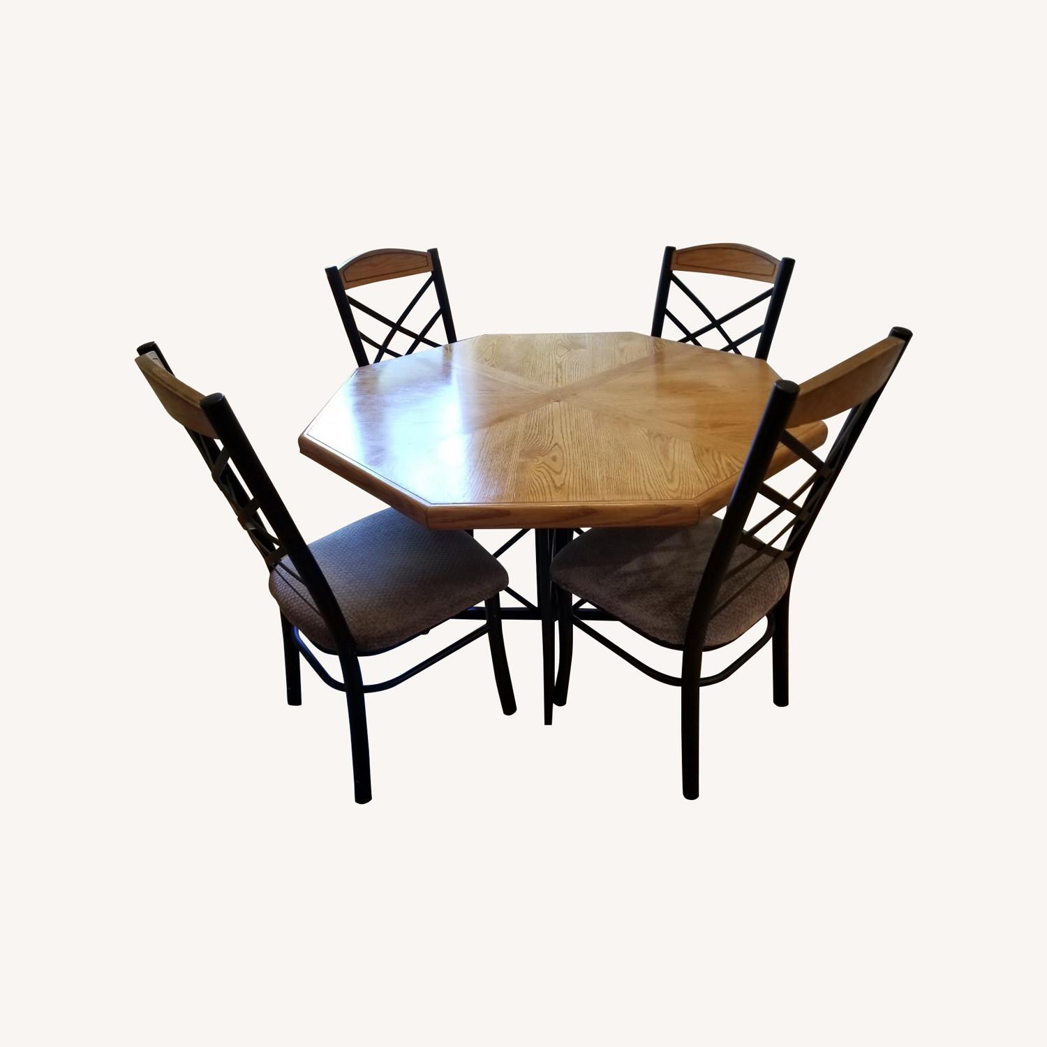 Solid Wood Dining Room Table and 4 Chairs - image-0