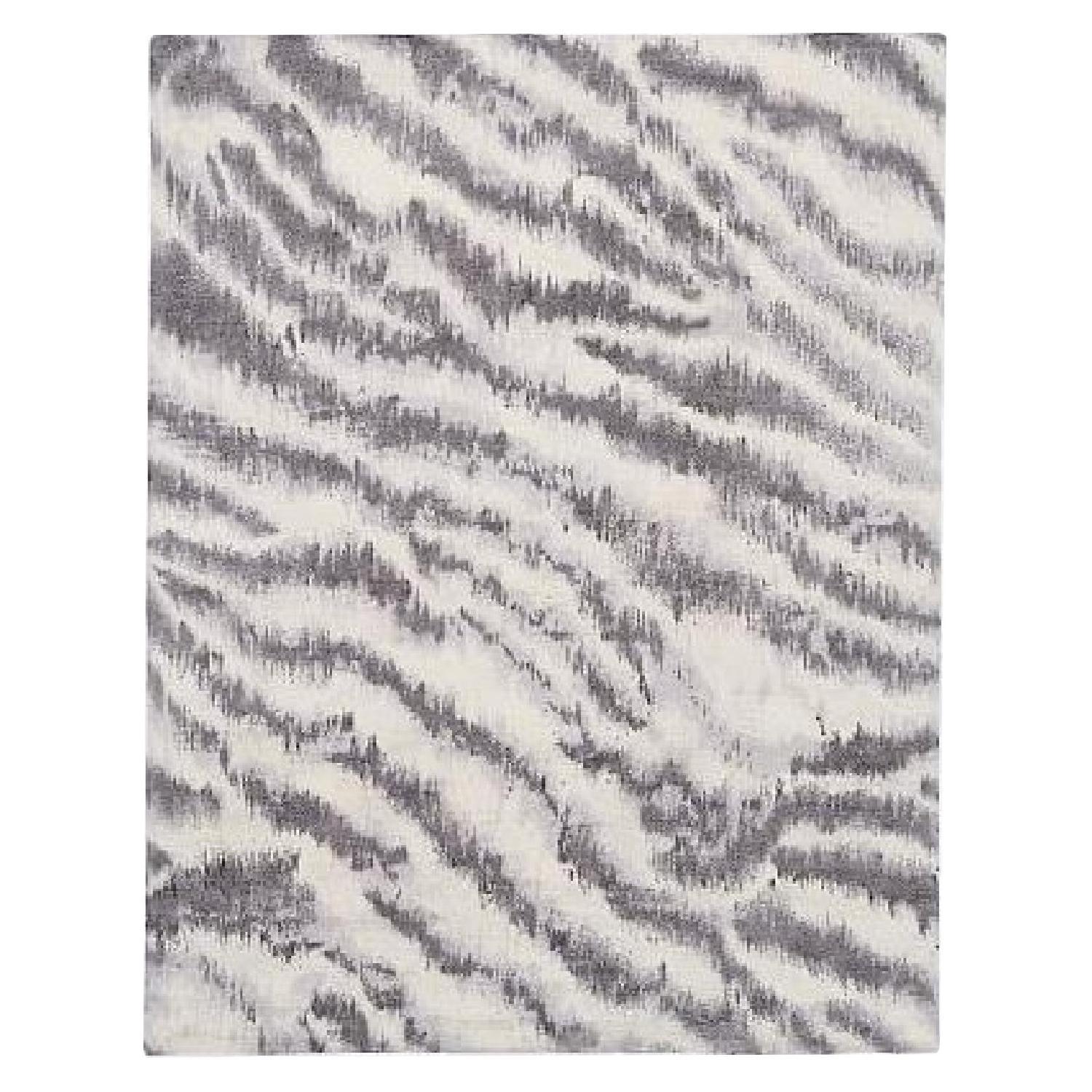West Elm Gray Zebra Printed Wool Rug - image-4