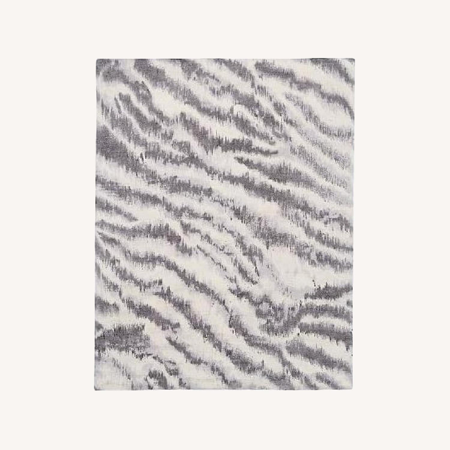 West Elm Gray Zebra Printed Wool Rug AptDeco