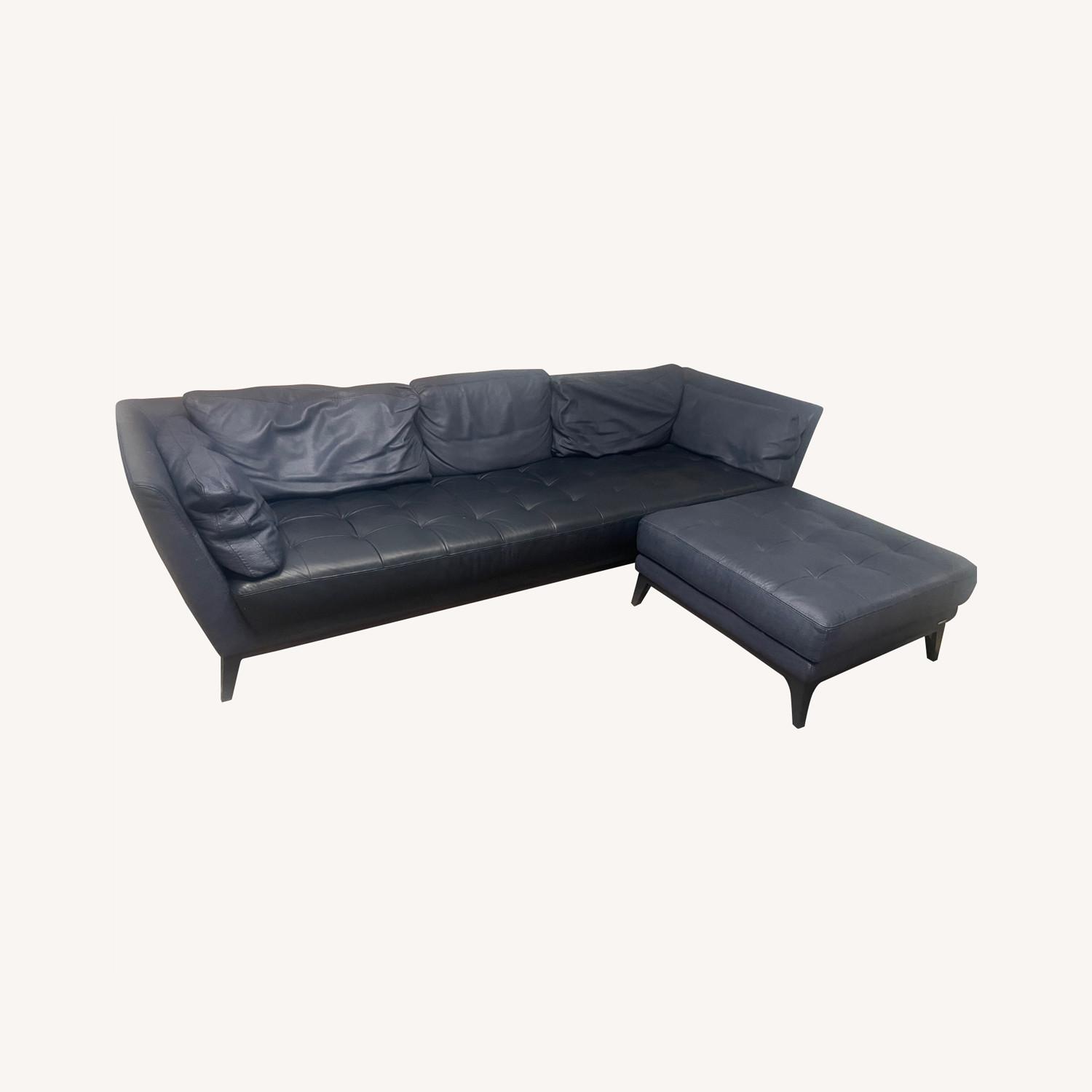 Roche Bobois Leather Sofa and Ottoman AptDeco