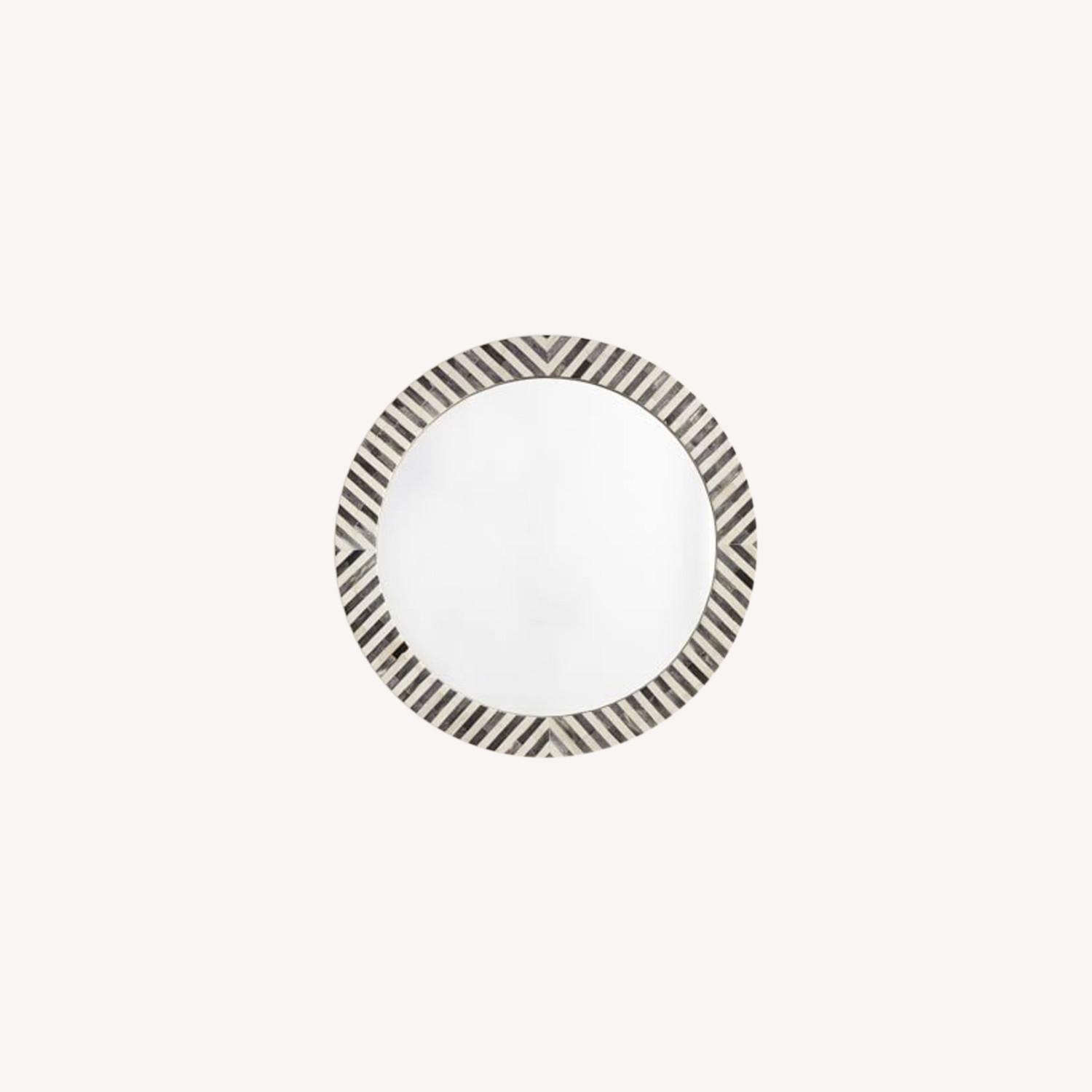 West Elm Parson's Wall Mirror, Round, Herringbone AptDeco