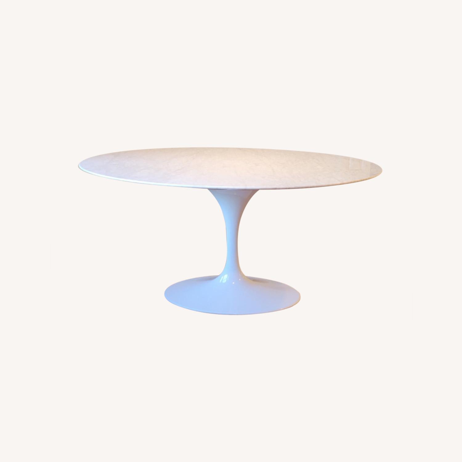 France & Son Carrara Marble Pedestal Dining Table - image-0