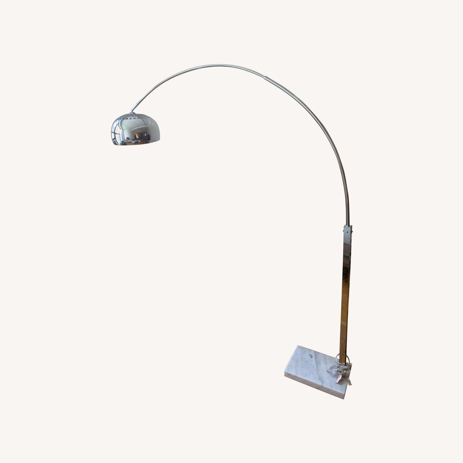 Silver and Marble Arch Lamp - image-0