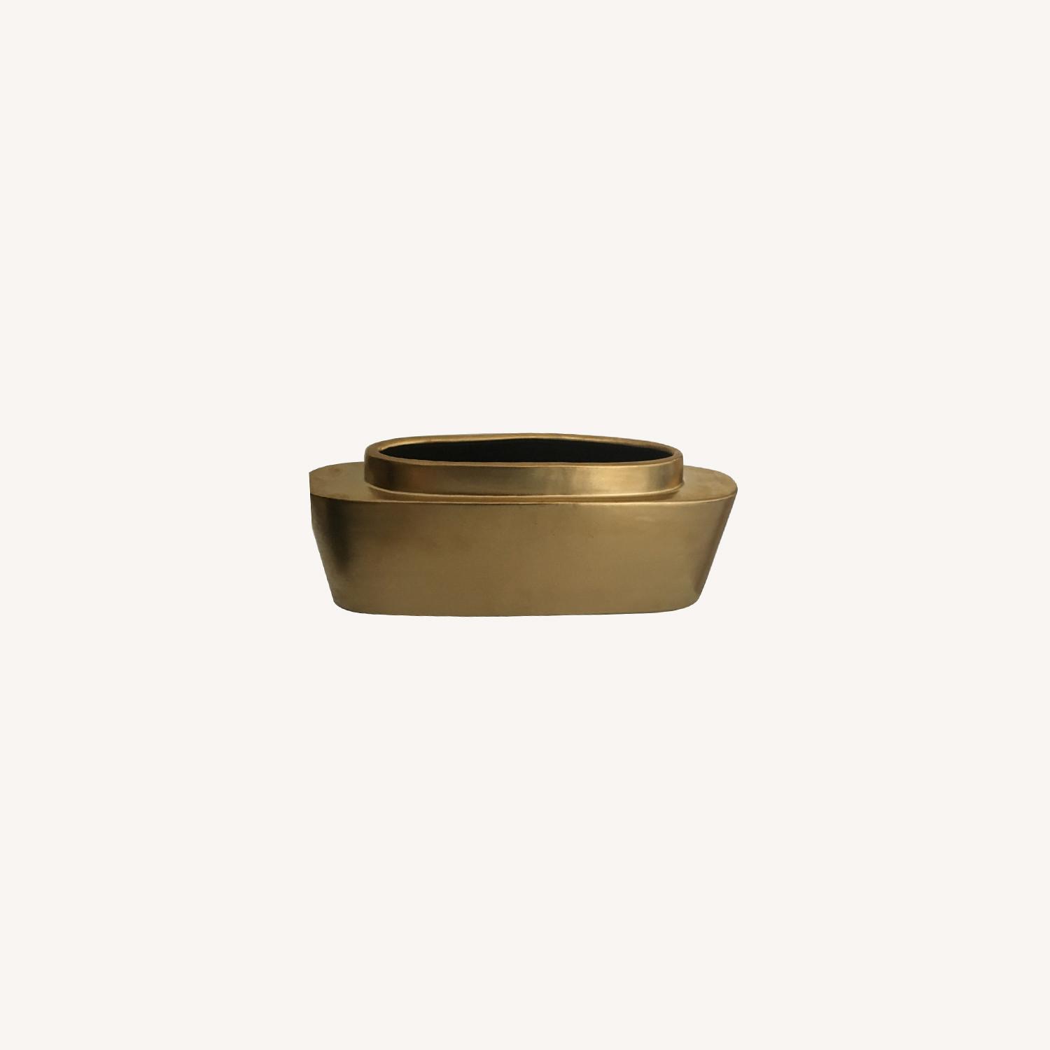 CB2 Golden Flat Vase Decor AptDeco