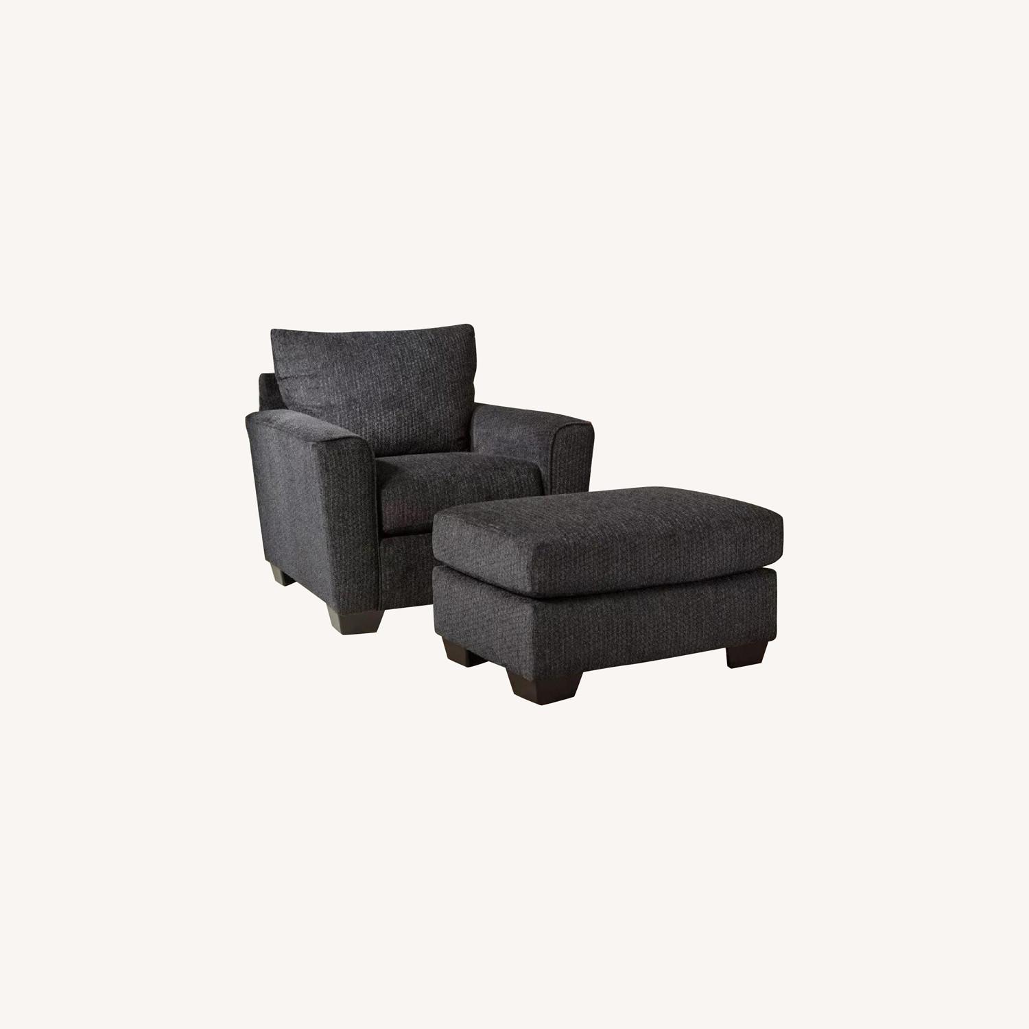 Raymour & Flanigan Chair and Ottoman Set AptDeco