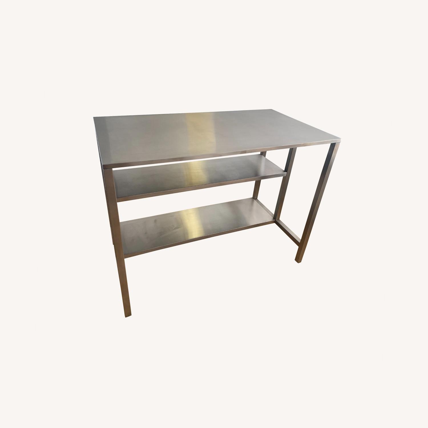 CB2 Coterie Stainless Kitchen Cart AptDeco