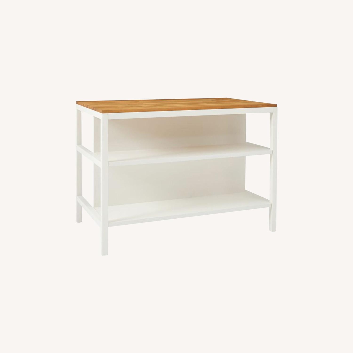 West Elm Butcher Block Island with Seating - image-0