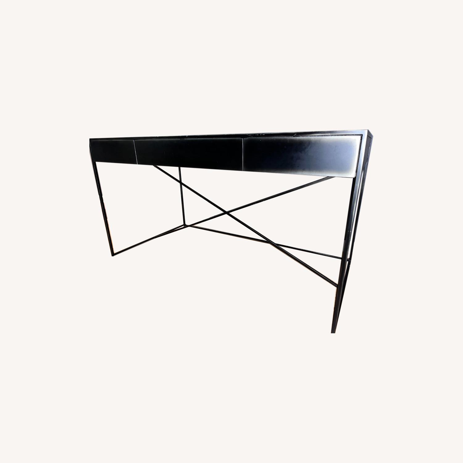 Restoration Hardware Antiqued Glass Top Desk AptDeco