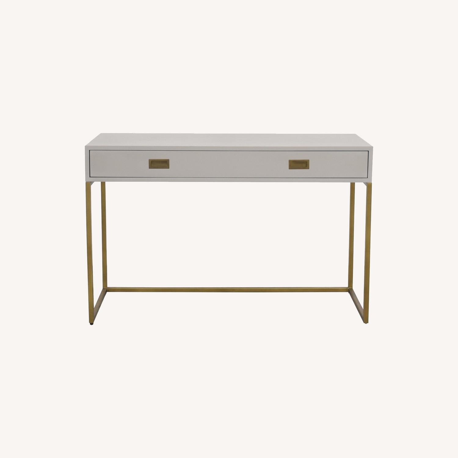 Restoration Hardware Avalon Storage Desk (Grey) AptDeco
