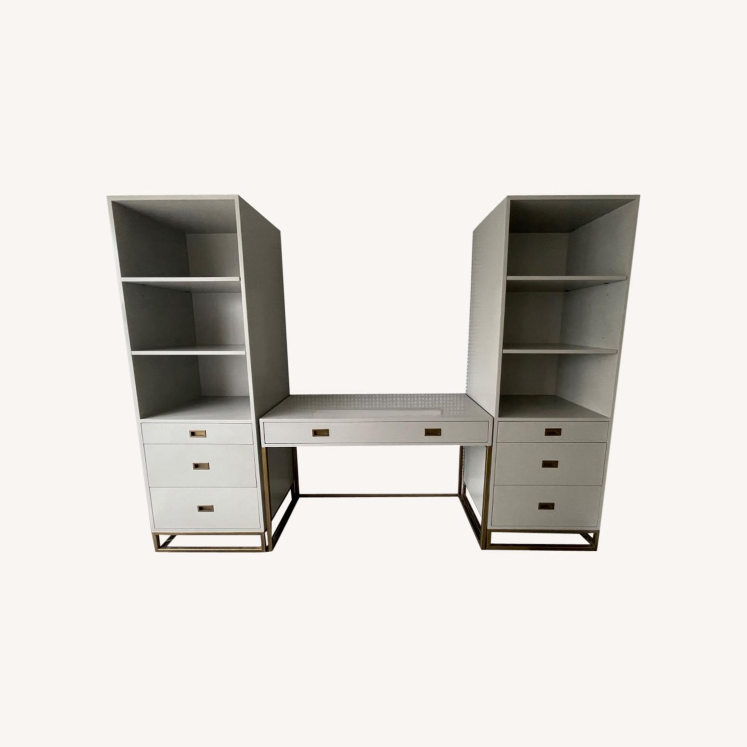 Restoration Hardware Avalon Study Wall Set w/ Desk AptDeco