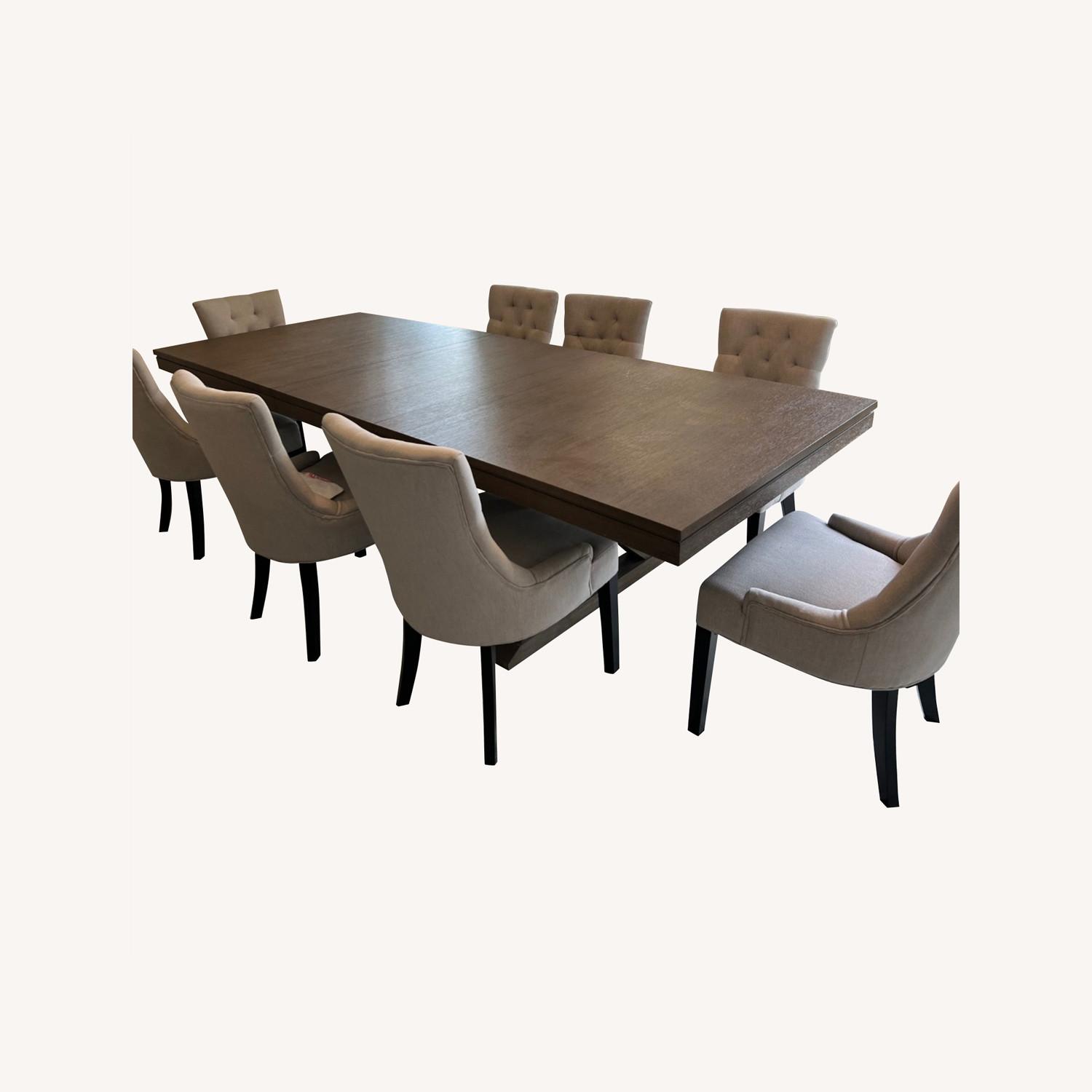 Legacy Classic Gray Trestle Extendable Dining Table AptDeco