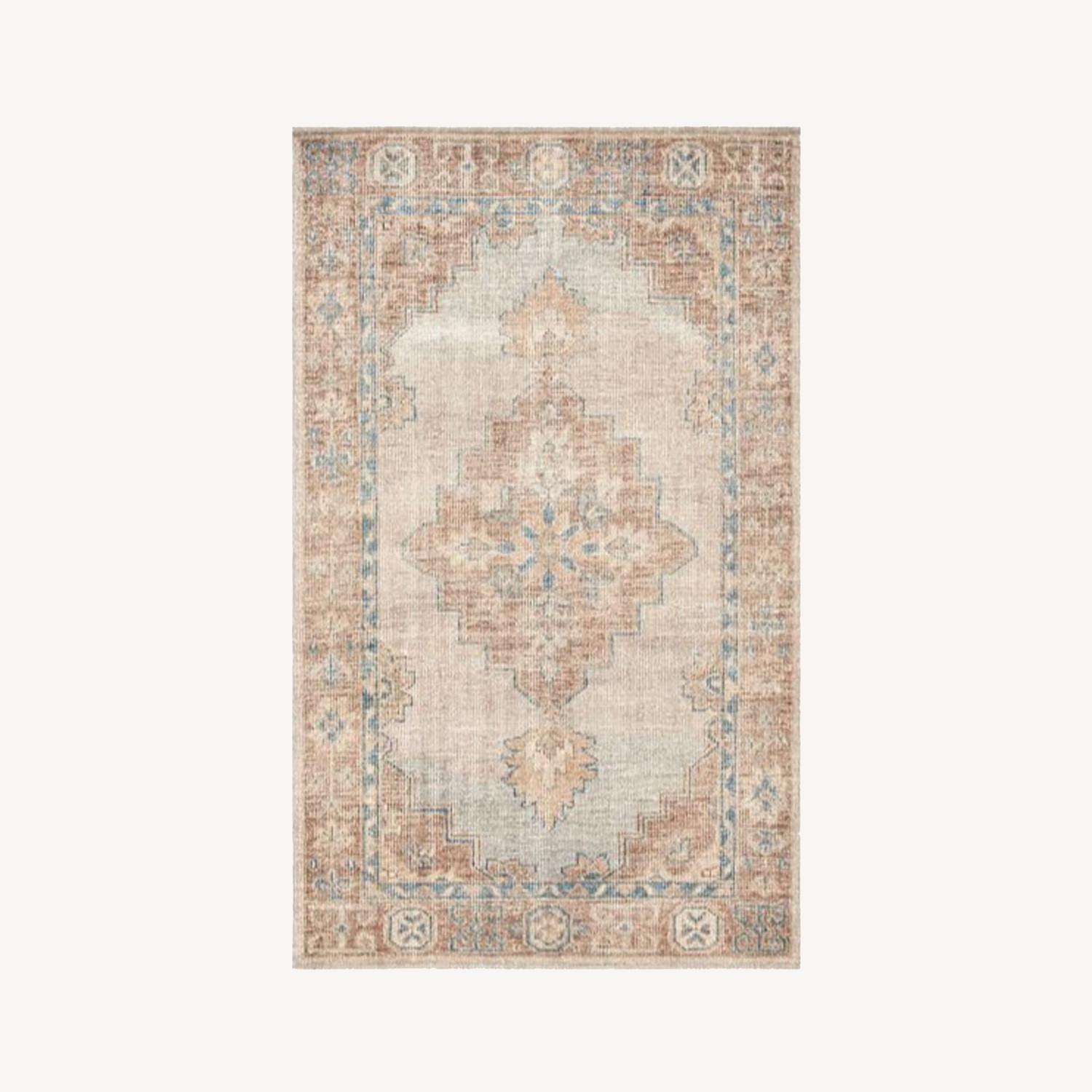 Pottery Barn Finn Hand-Knotted Wool Rug Blue Multi - image-0
