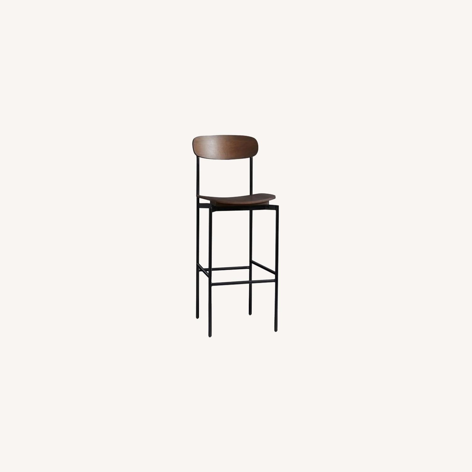Pottery Barn Wyatt Wood Bar Stool, Dark Umber AptDeco