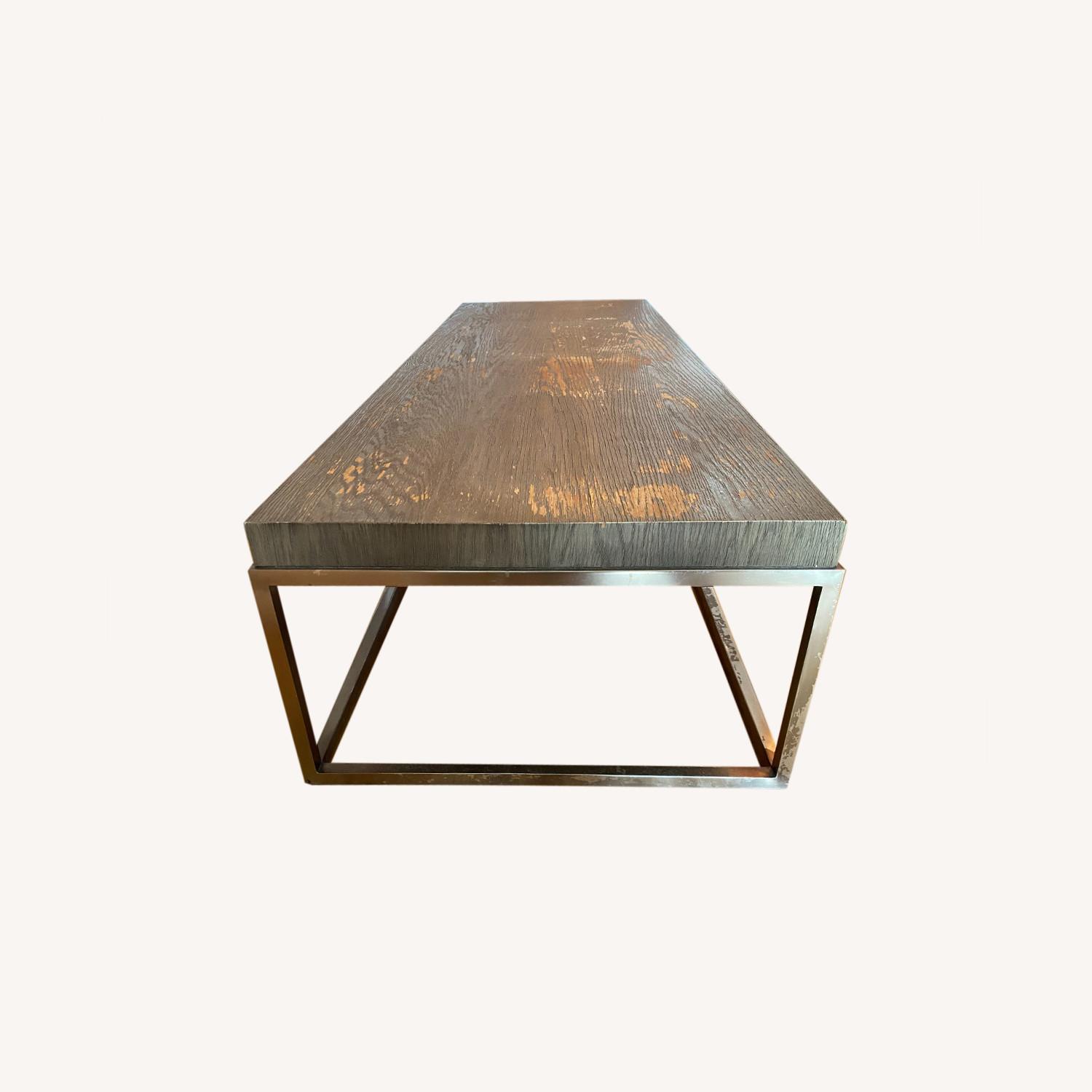 Restoration Hardware Dark Gray Oak Coffee Table AptDeco