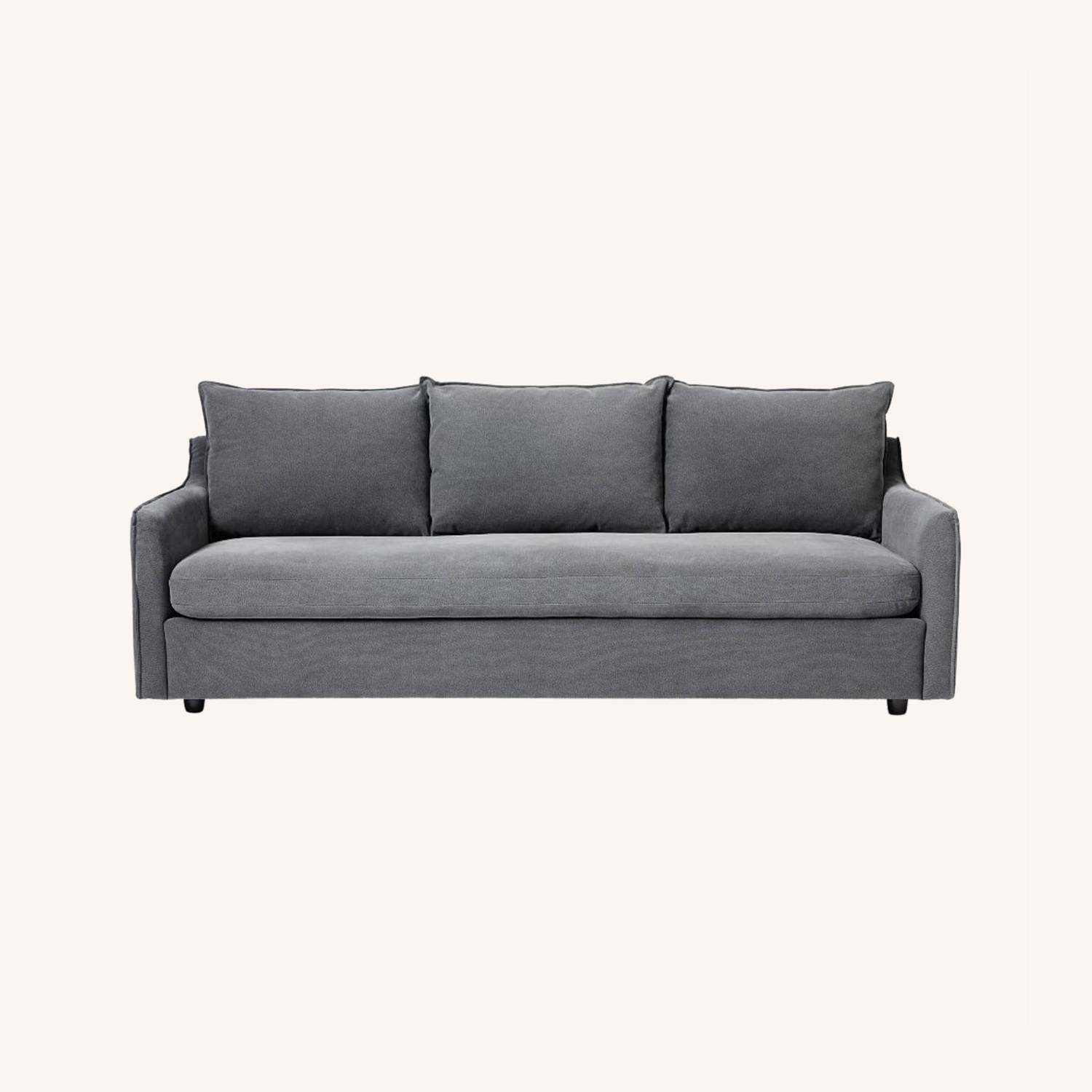 West Elm Easton Feather Filled Canvas Sofa - image-5