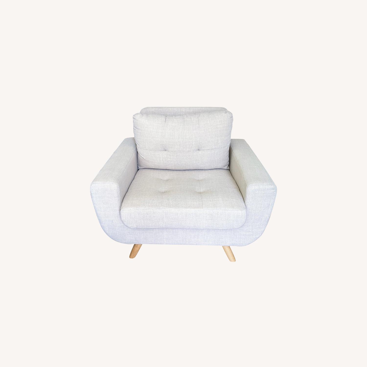 Large Beige Armchair AptDeco